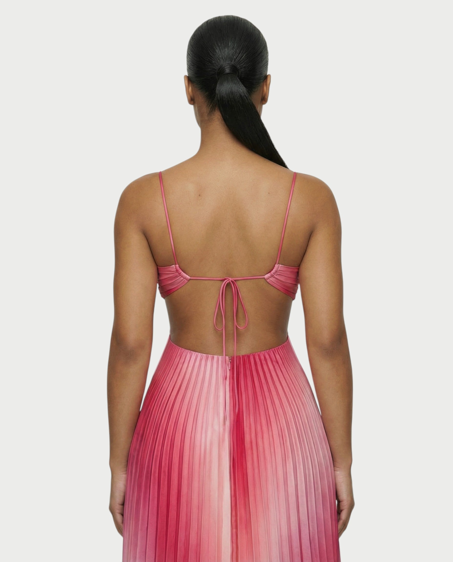 LIVIANA Ombre Pleated Maxi Dress
