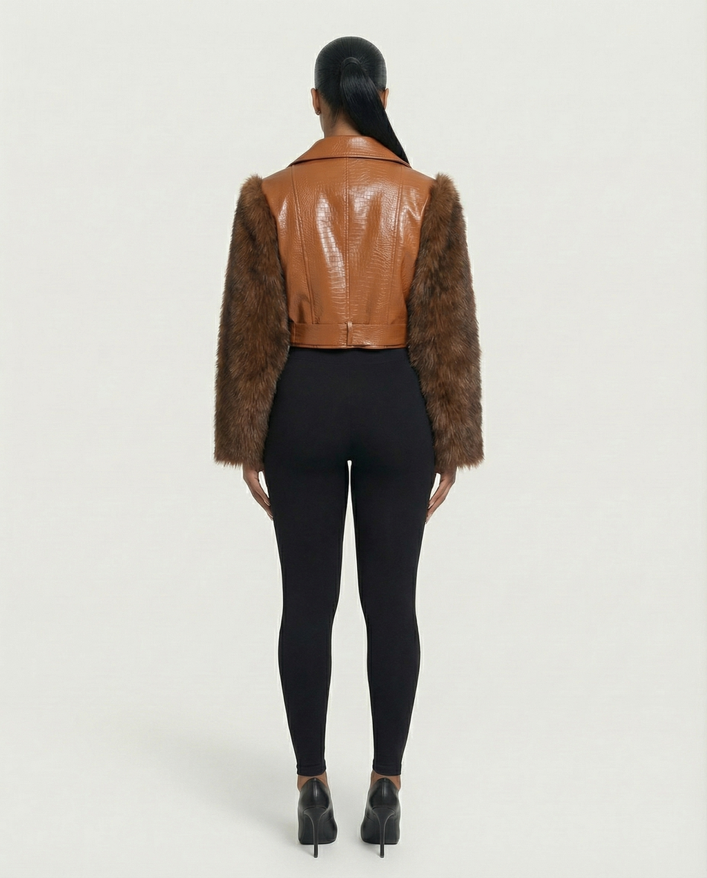 BEXLEY Croc Textured Faux Leather Jacket
