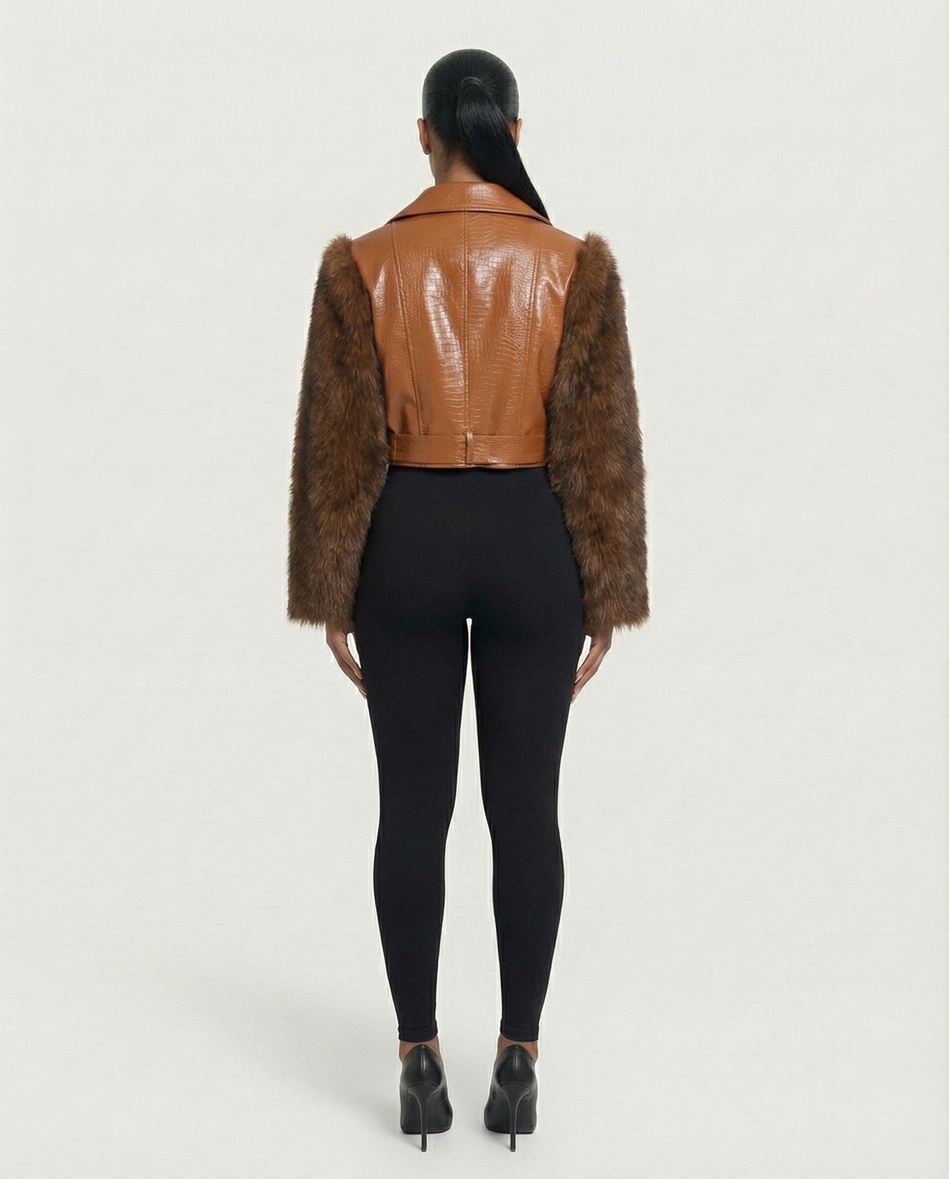 BEXLEY Croc Textured Faux Leather Jacket