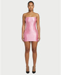 EVELORE Satin Tube Bodycon Mini Dress