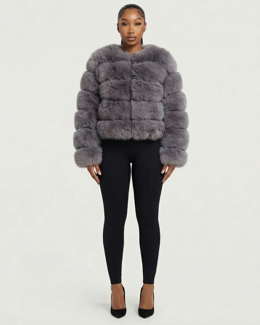 BEATRICE Faux Fur Bubble Jacket