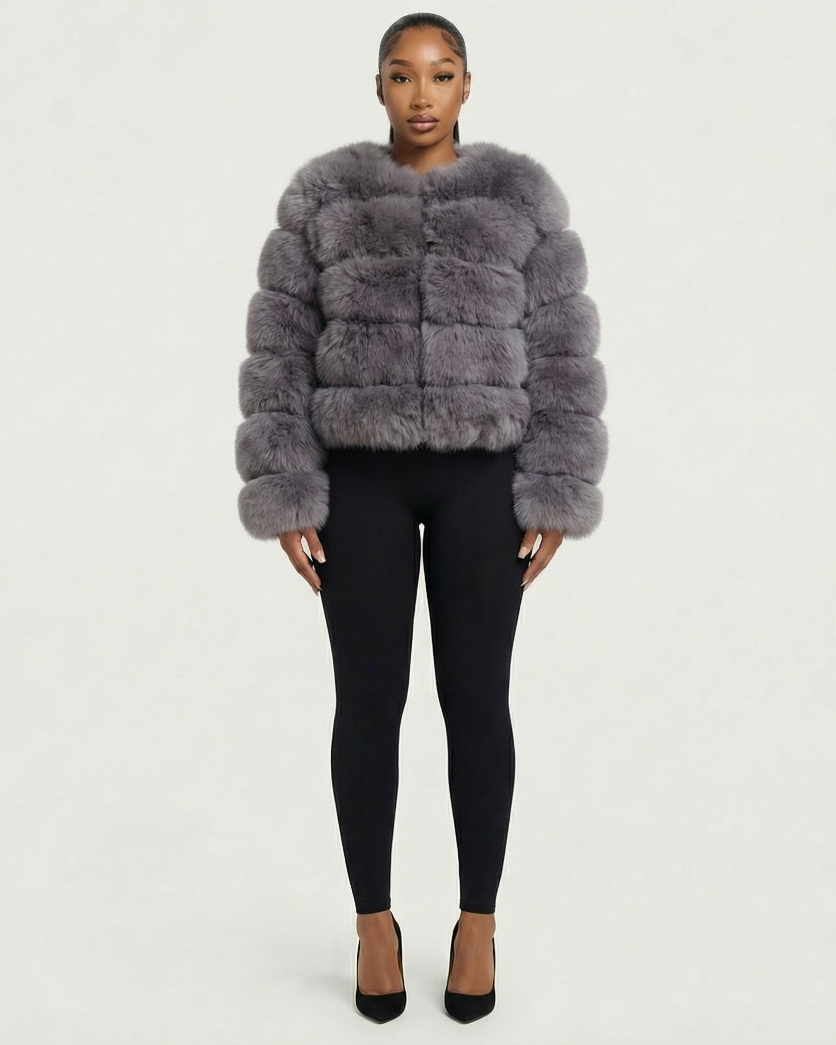 BEATRICE Faux Fur Bubble Jacket
