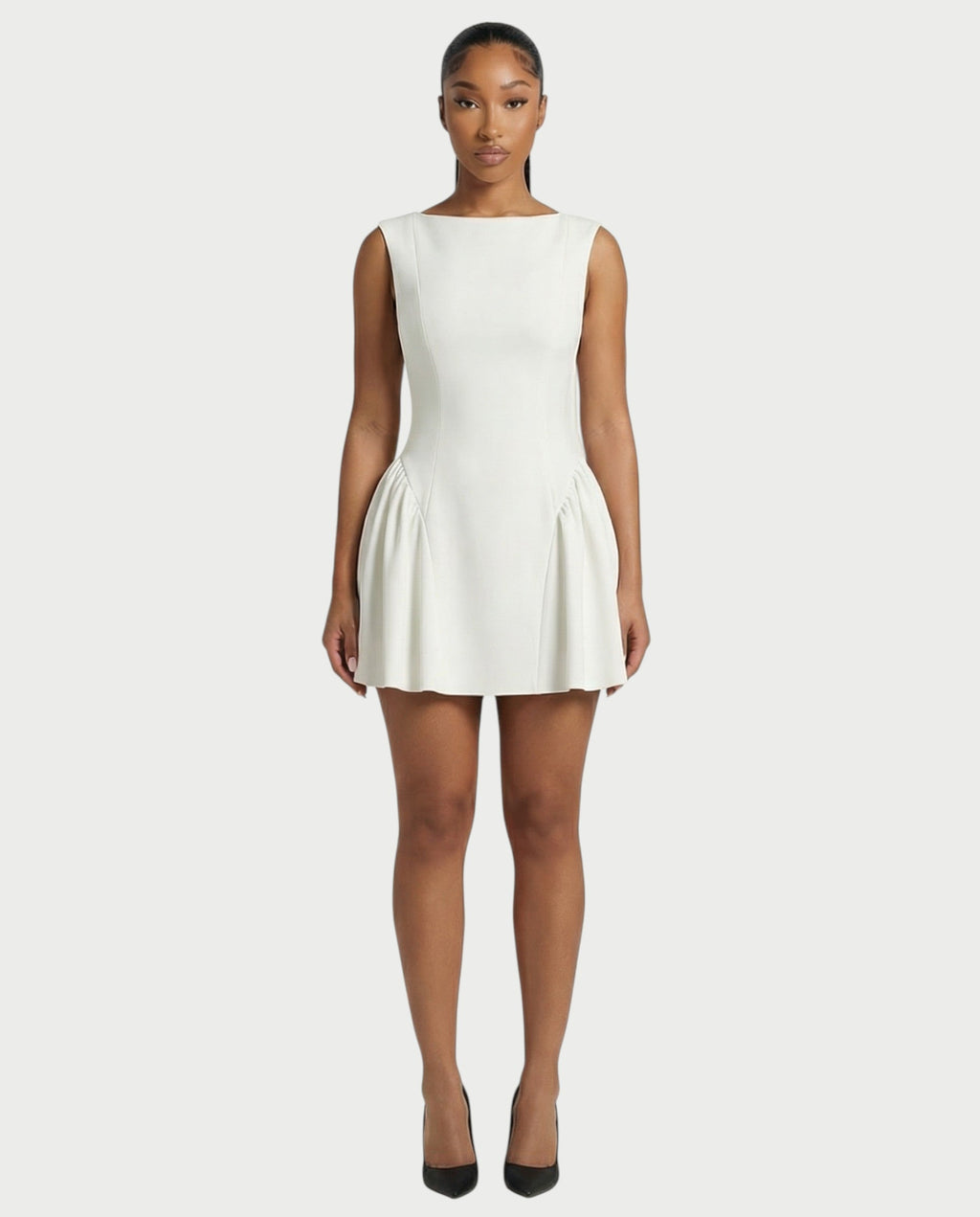 AERYN Open-Back Pleated Mini Dress