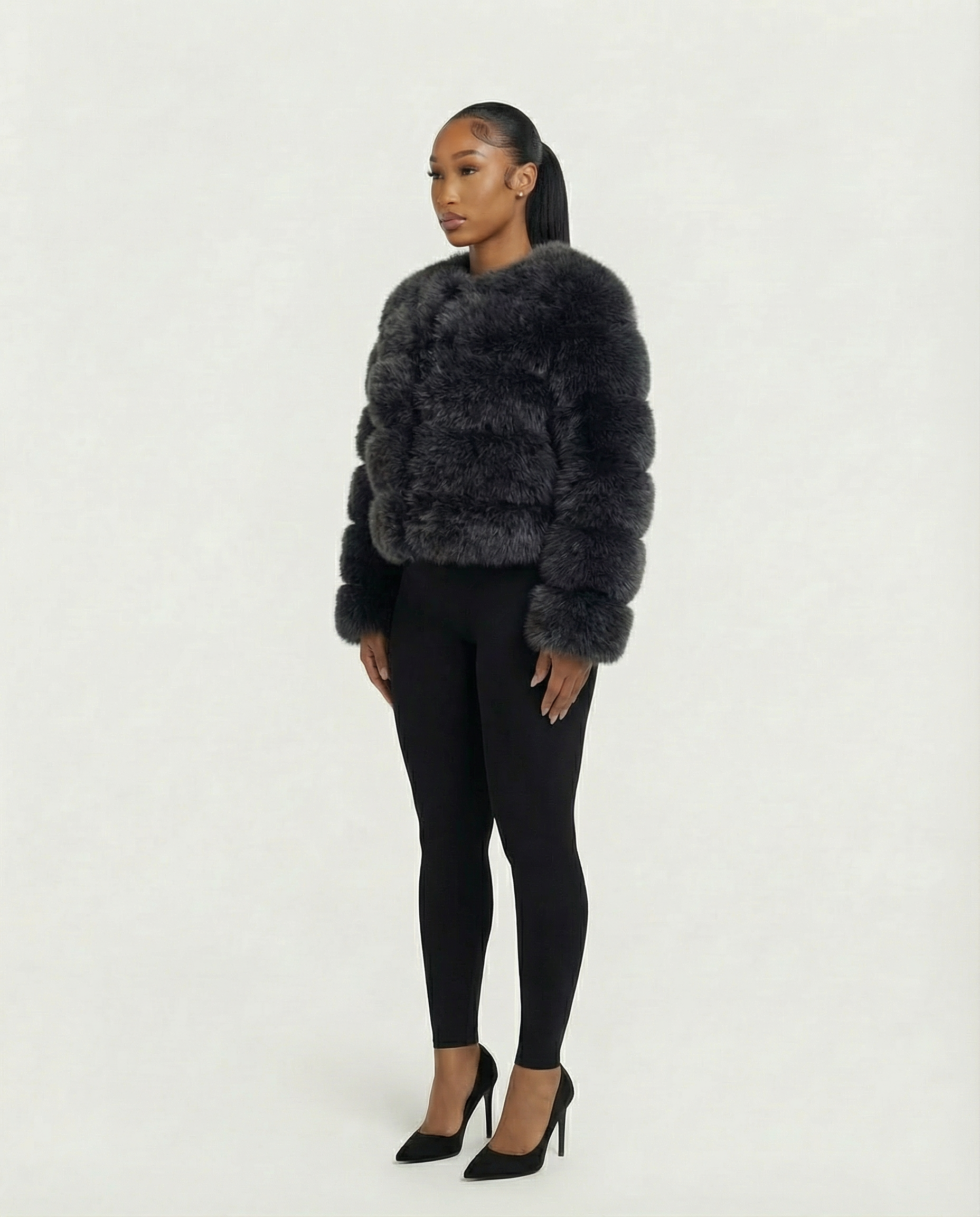 BEATRICE Faux Fur Bubble Jacket