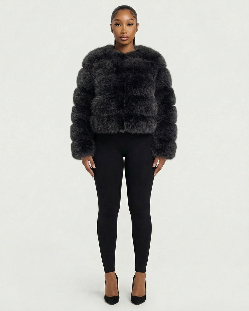 BEATRICE Faux Fur Bubble Jacket