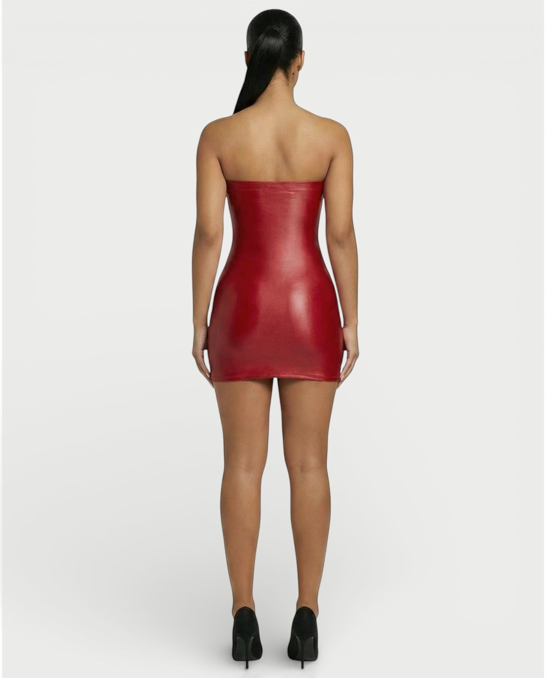 EVELORE Satin Tube Bodycon Mini Dress