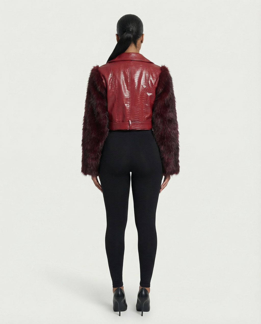 BEXLEY Croc Textured Faux Leather Jacket