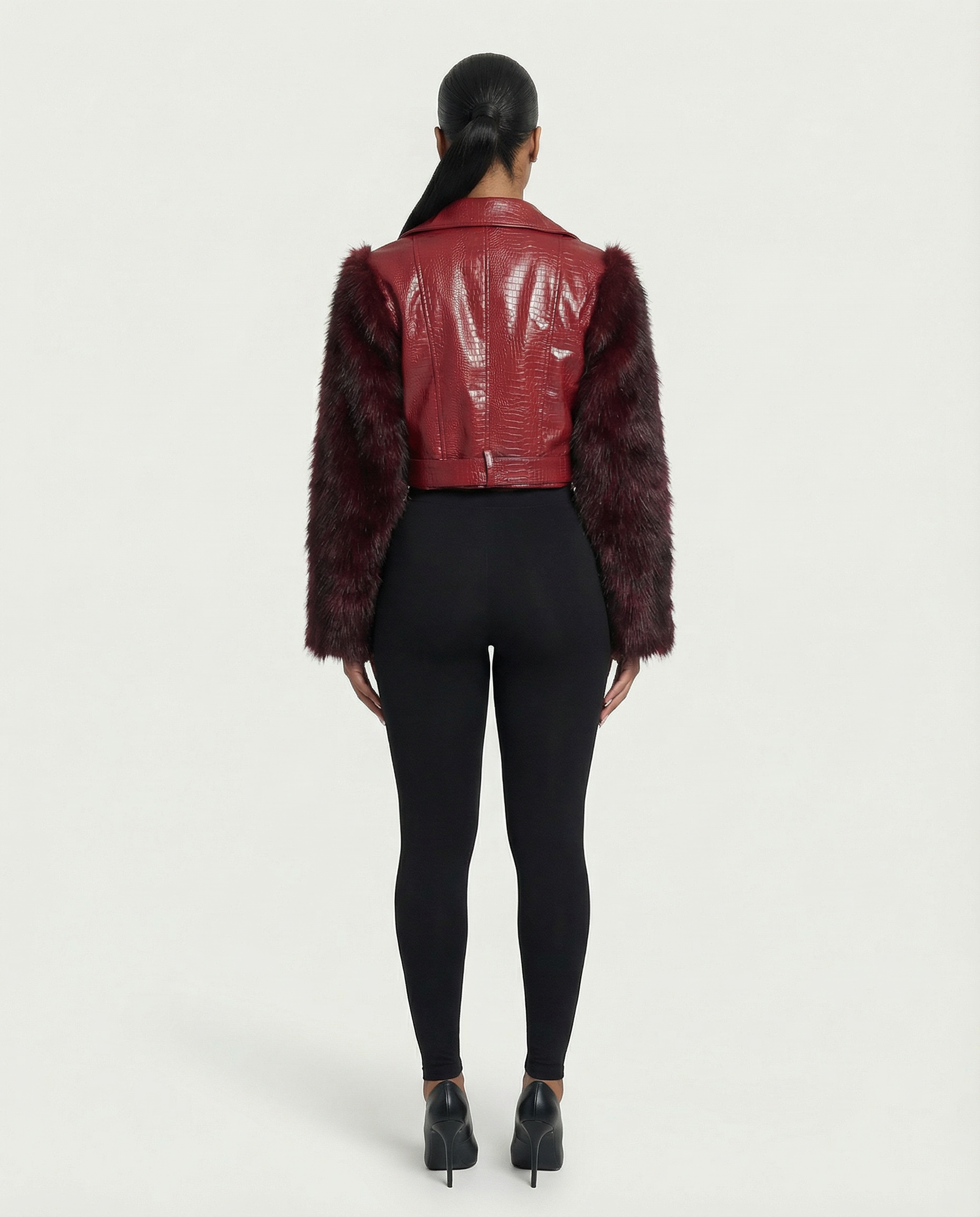 BEXLEY Croc Textured Faux Leather Jacket