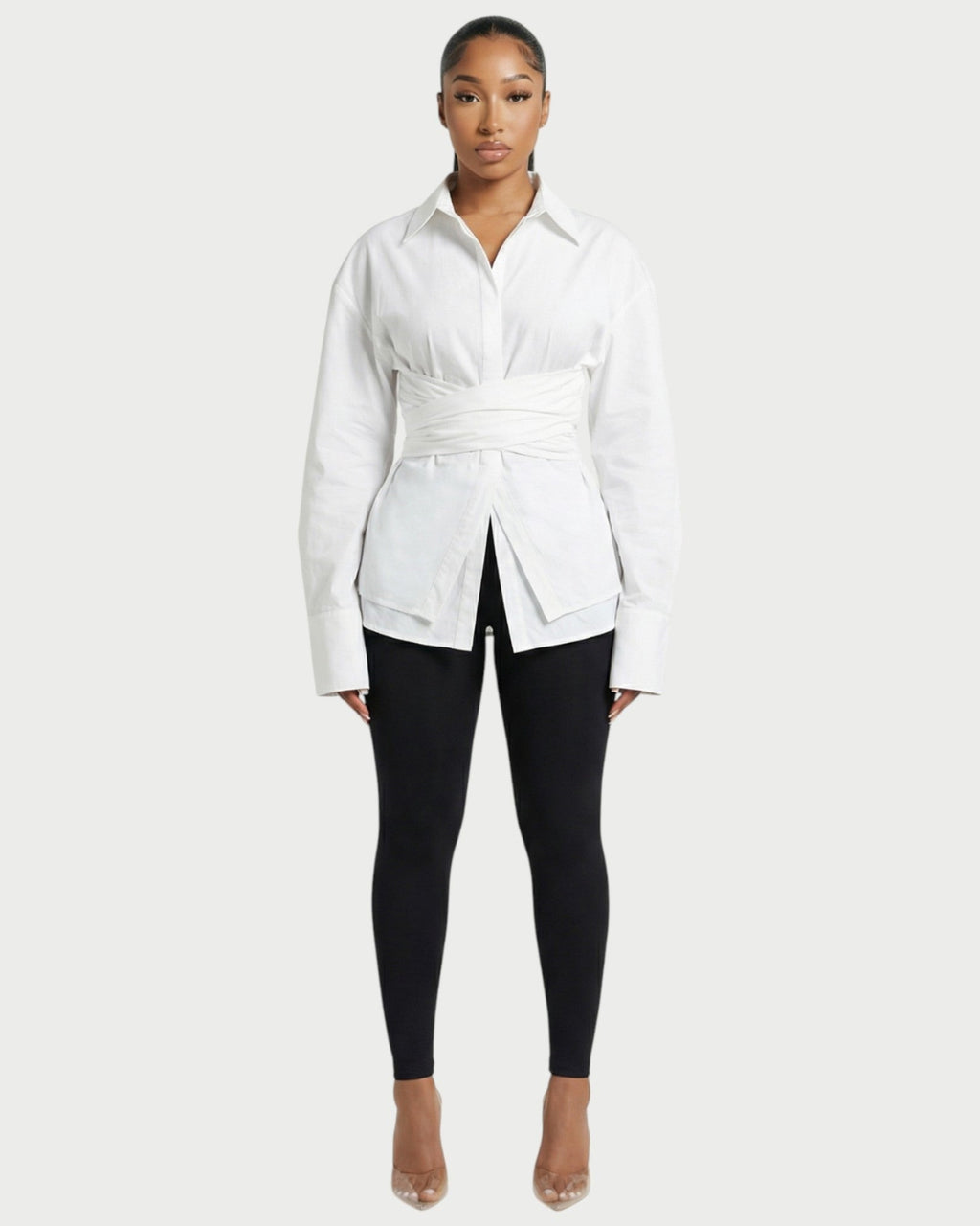 RIONNA Cinched Long-Sleeve Shirt