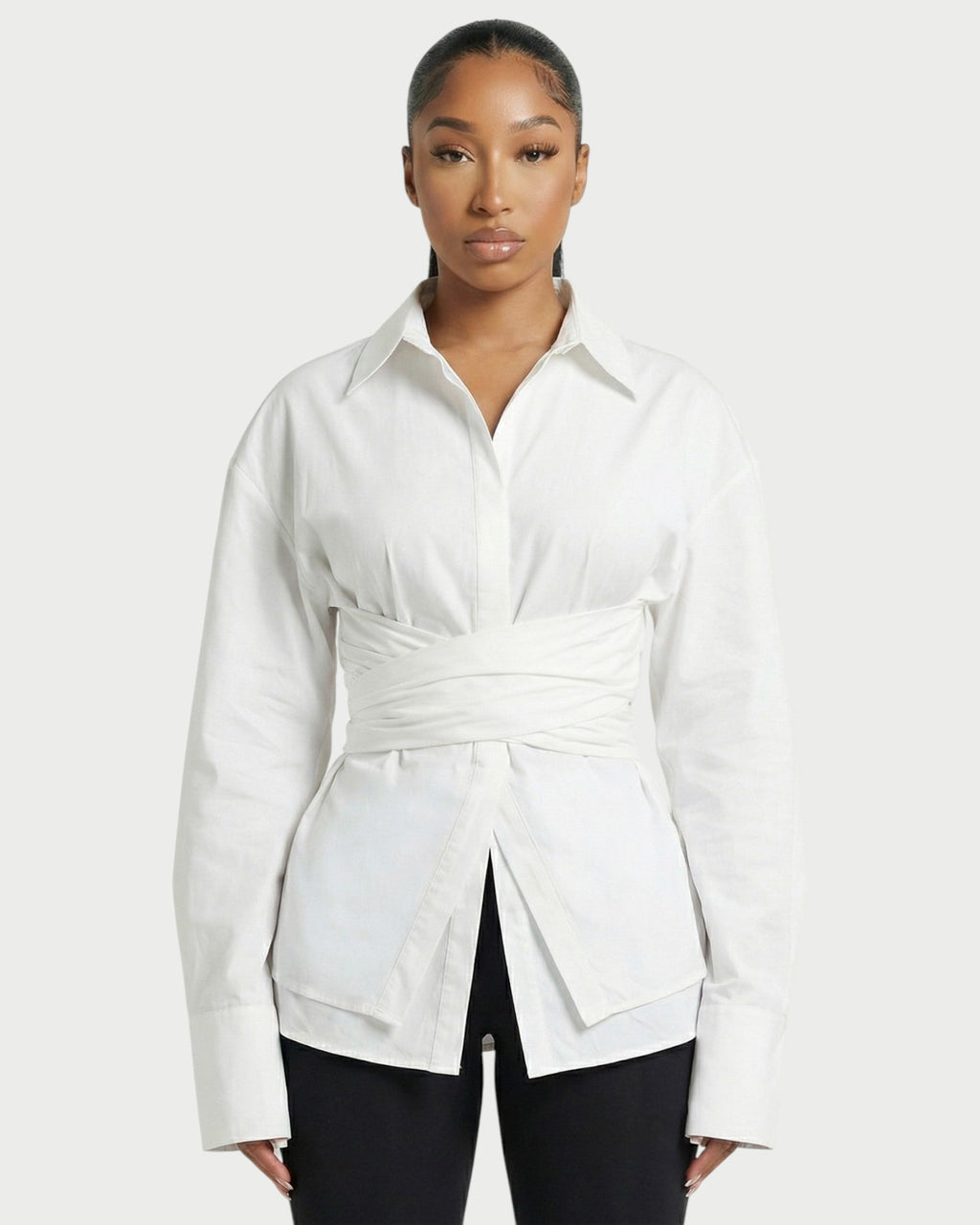 RIONNA Cinched Long-Sleeve Shirt