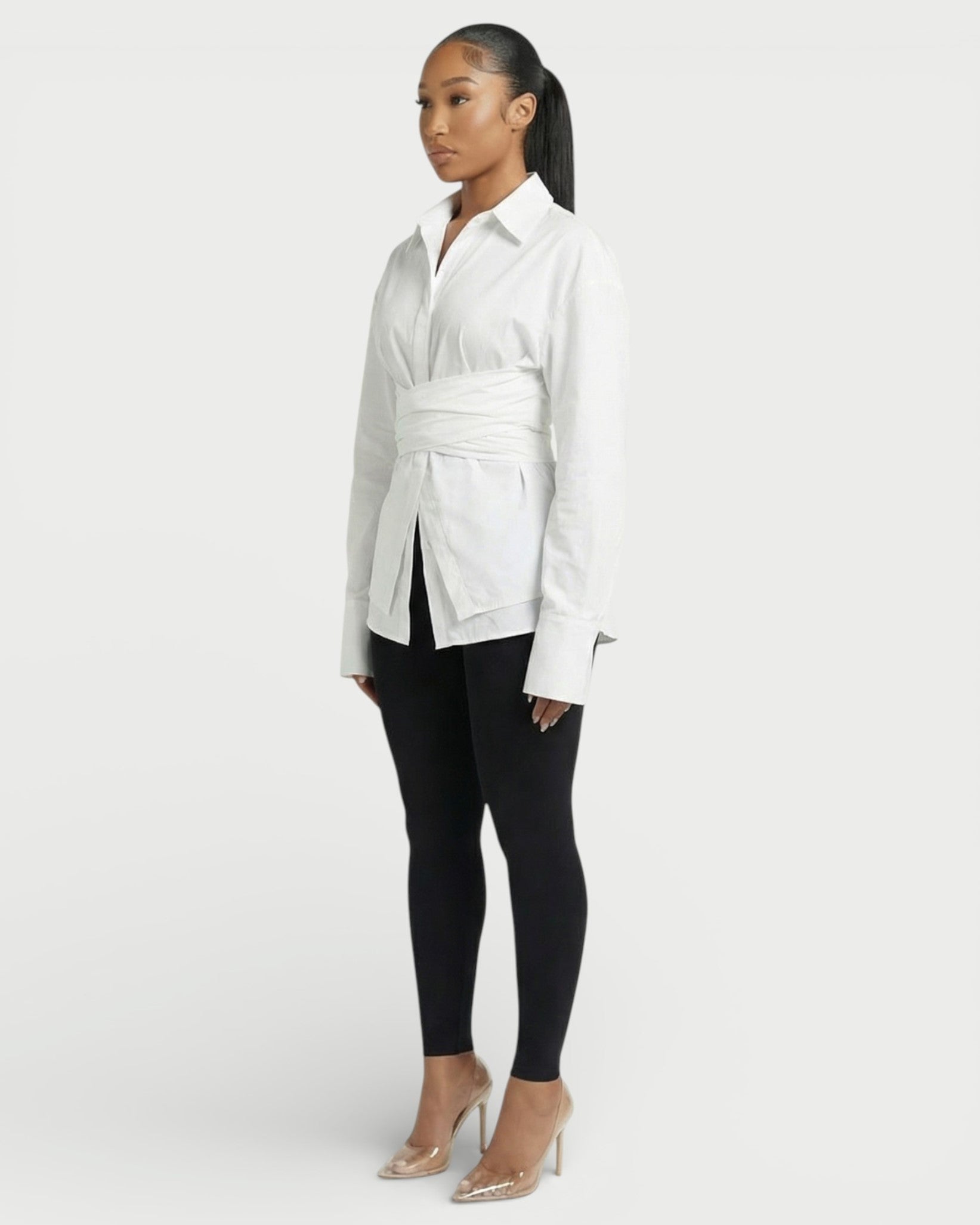 RIONNA Cinched Long-Sleeve Shirt