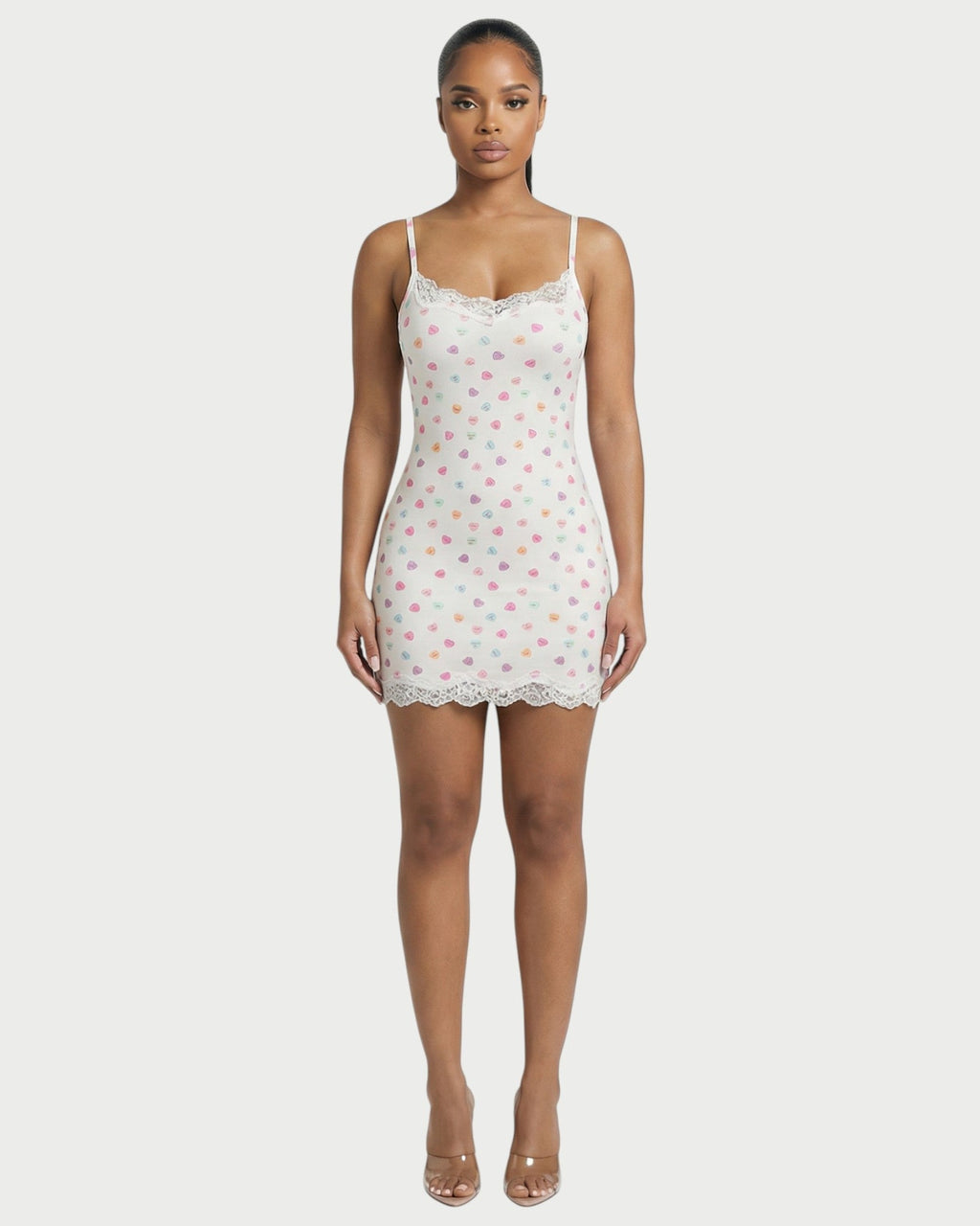 MEVAYA Lace-Trim Cami Bodycon Mini Dress