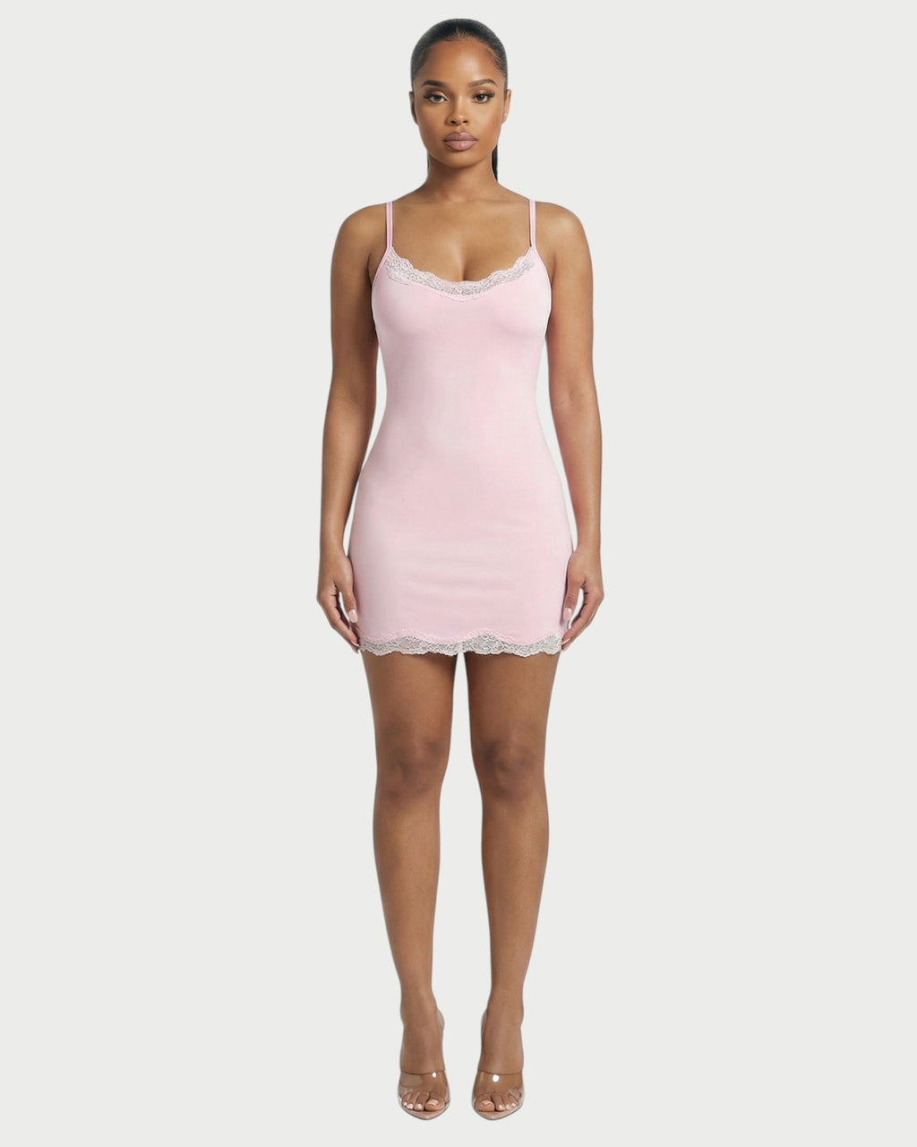 MEVAYA Lace-Trim Cami Bodycon Mini Dress