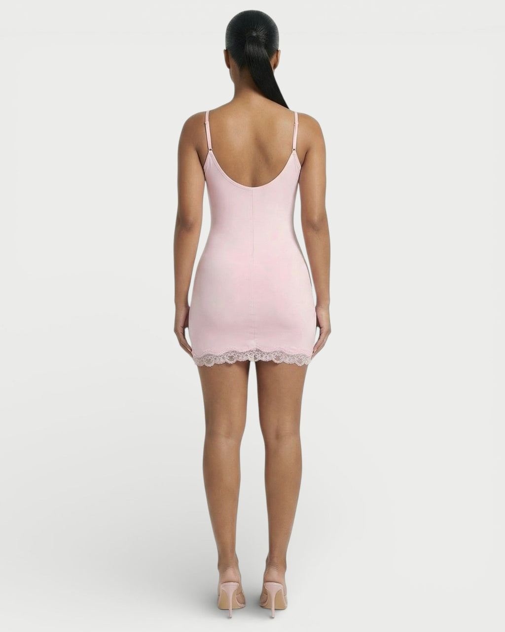 MEVAYA Lace-Trim Cami Bodycon Mini Dress