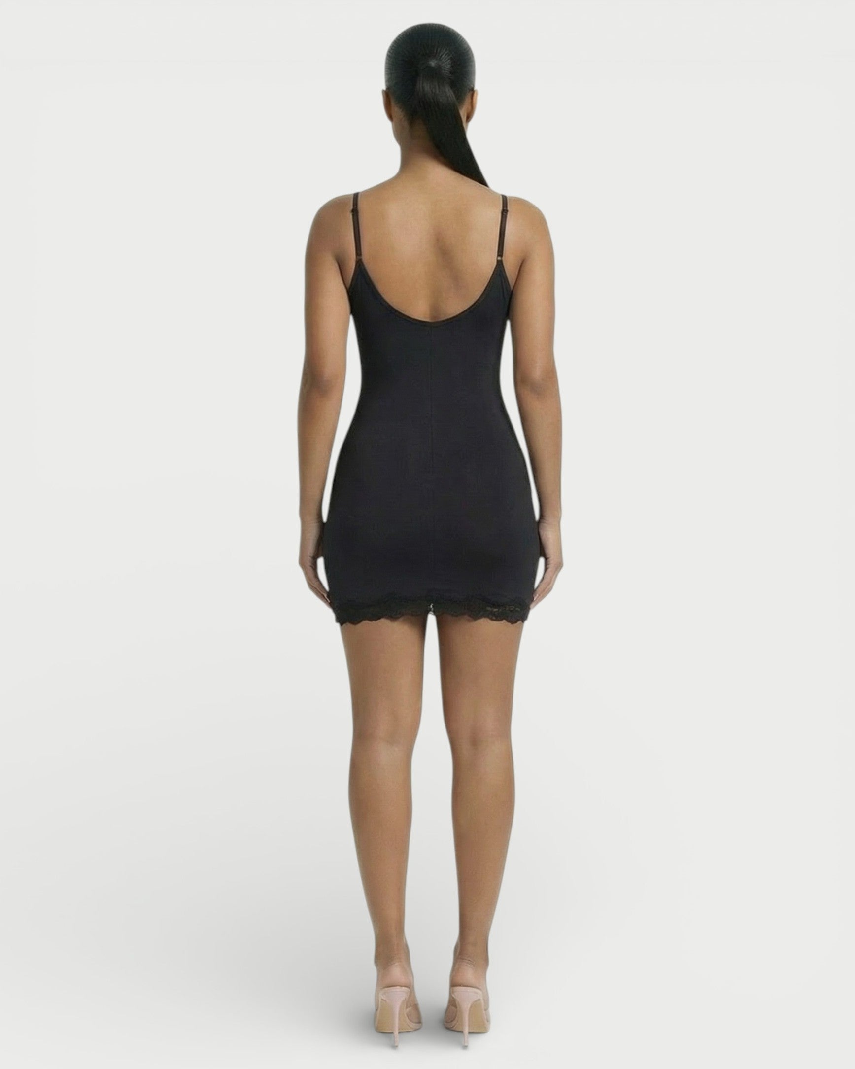 MEVAYA Lace-Trim Cami Bodycon Mini Dress