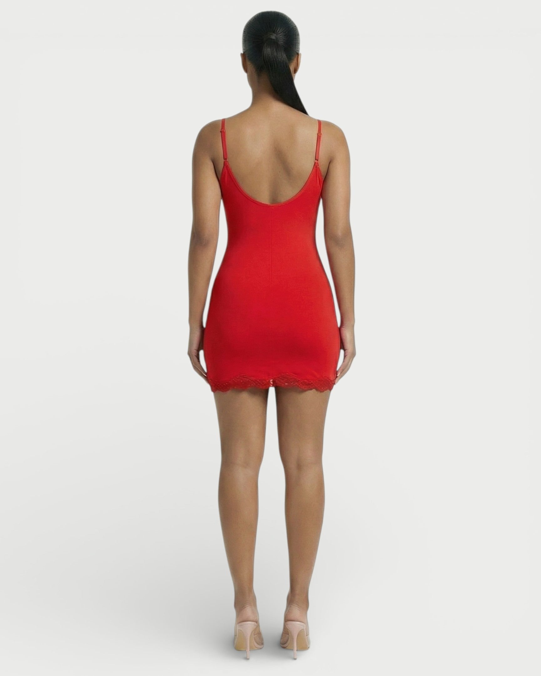 MEVAYA Lace-Trim Cami Bodycon Mini Dress