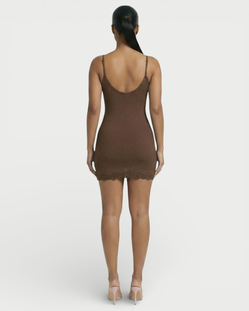MEVAYA Lace-Trim Cami Bodycon Mini Dress
