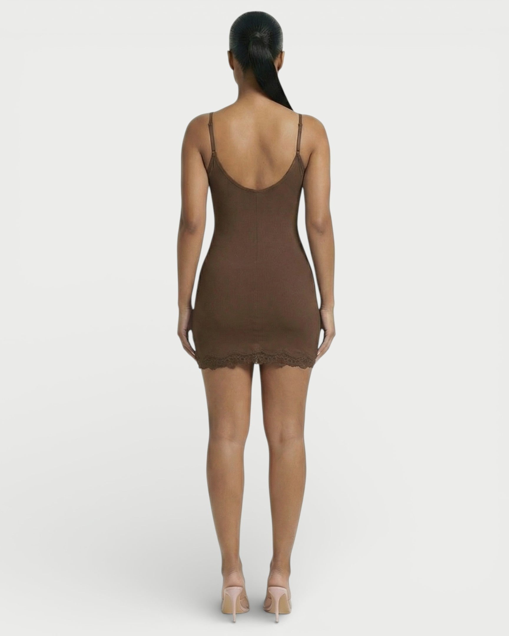 MEVAYA Lace-Trim Cami Bodycon Mini Dress