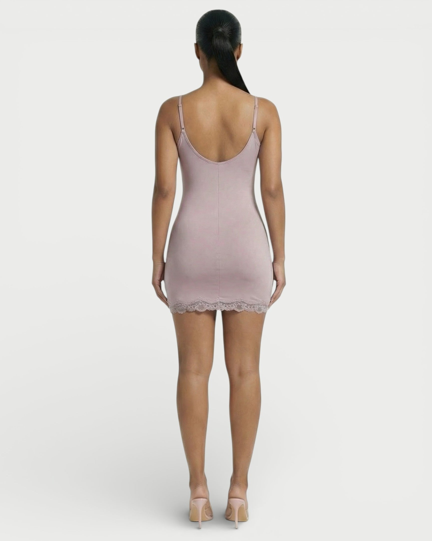 MEVAYA Lace-Trim Cami Bodycon Mini Dress