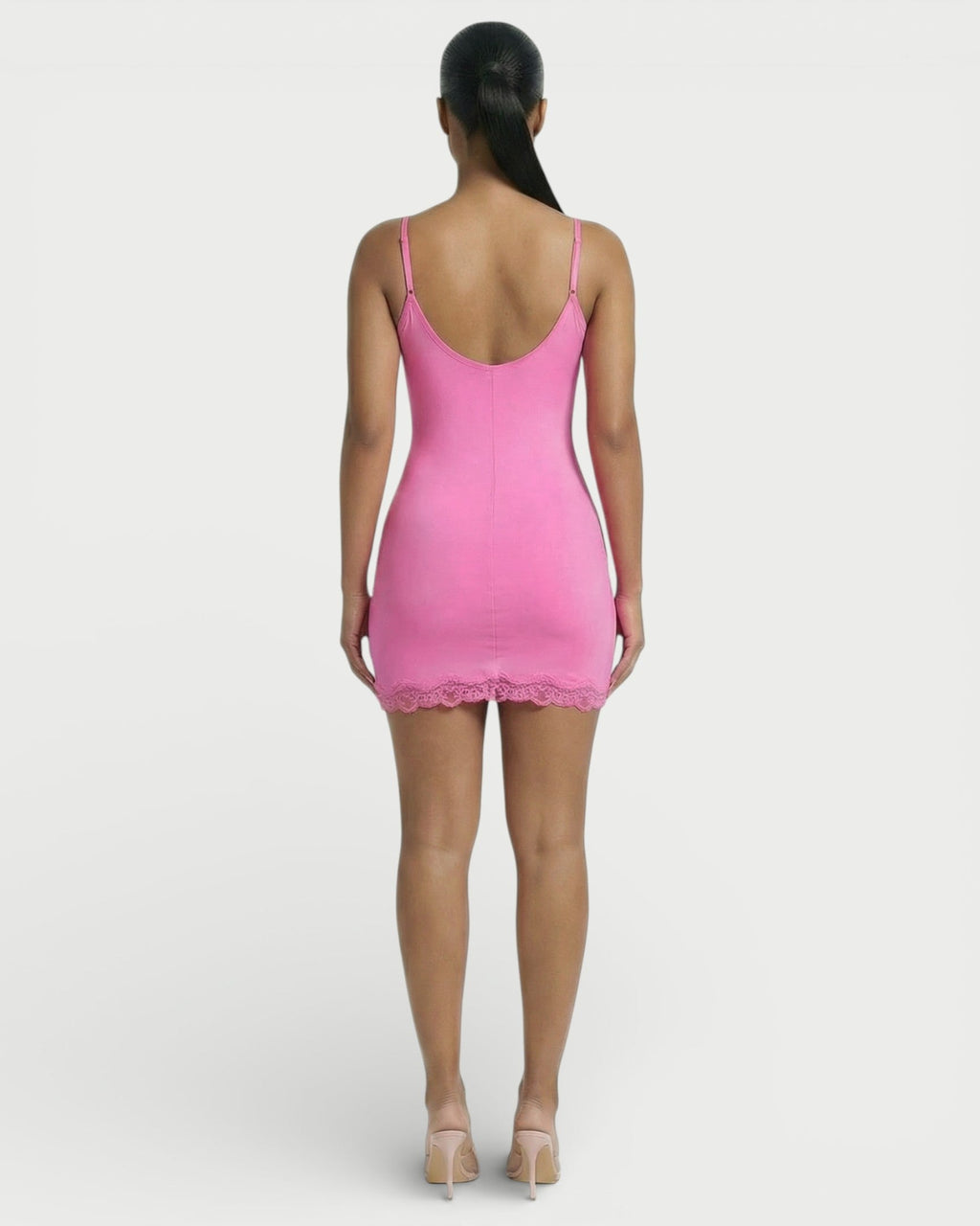 MEVAYA Lace-Trim Cami Bodycon Mini Dress