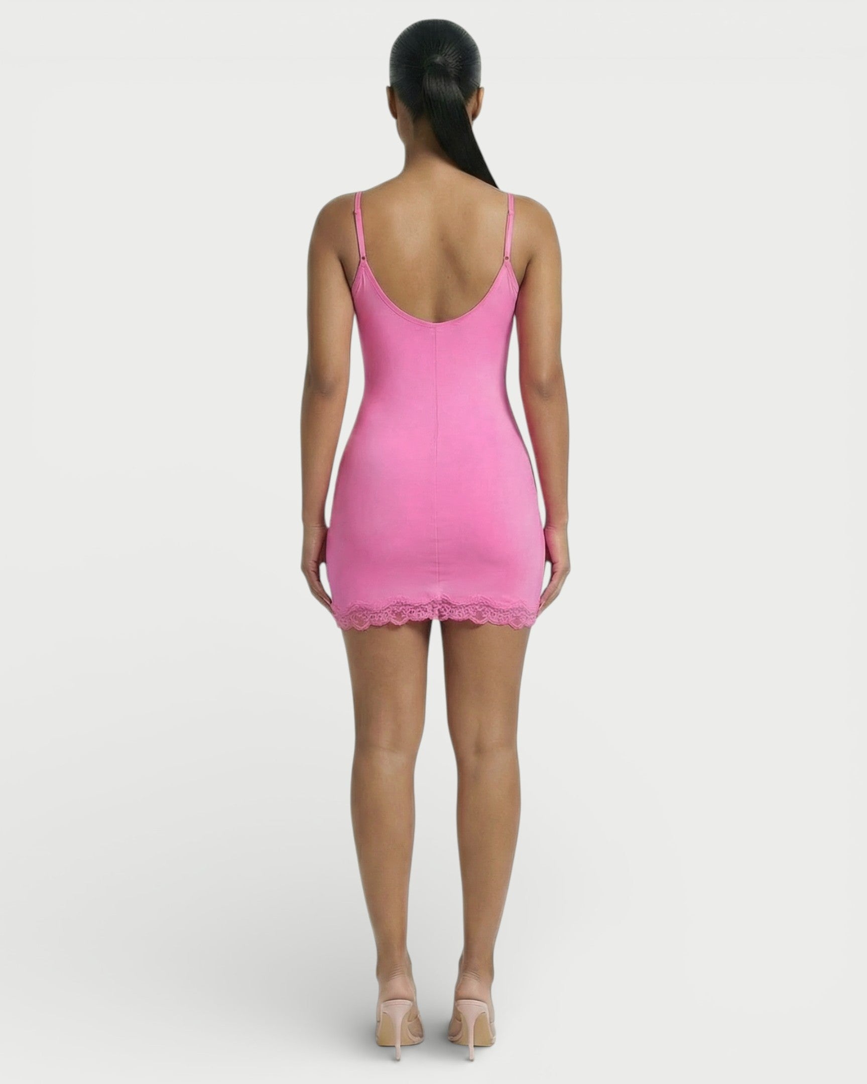 MEVAYA Lace-Trim Cami Bodycon Mini Dress