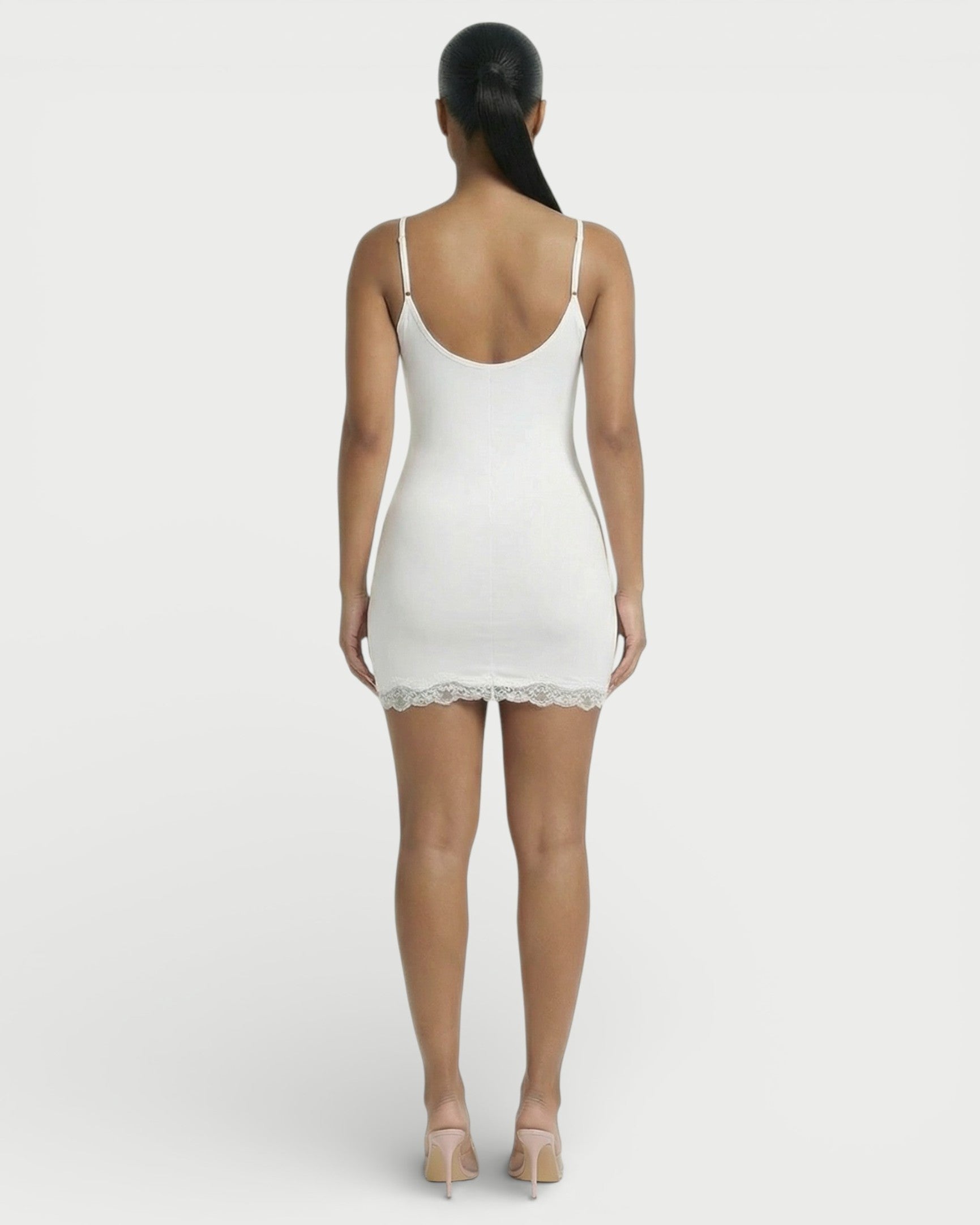 MEVAYA Lace-Trim Cami Bodycon Mini Dress
