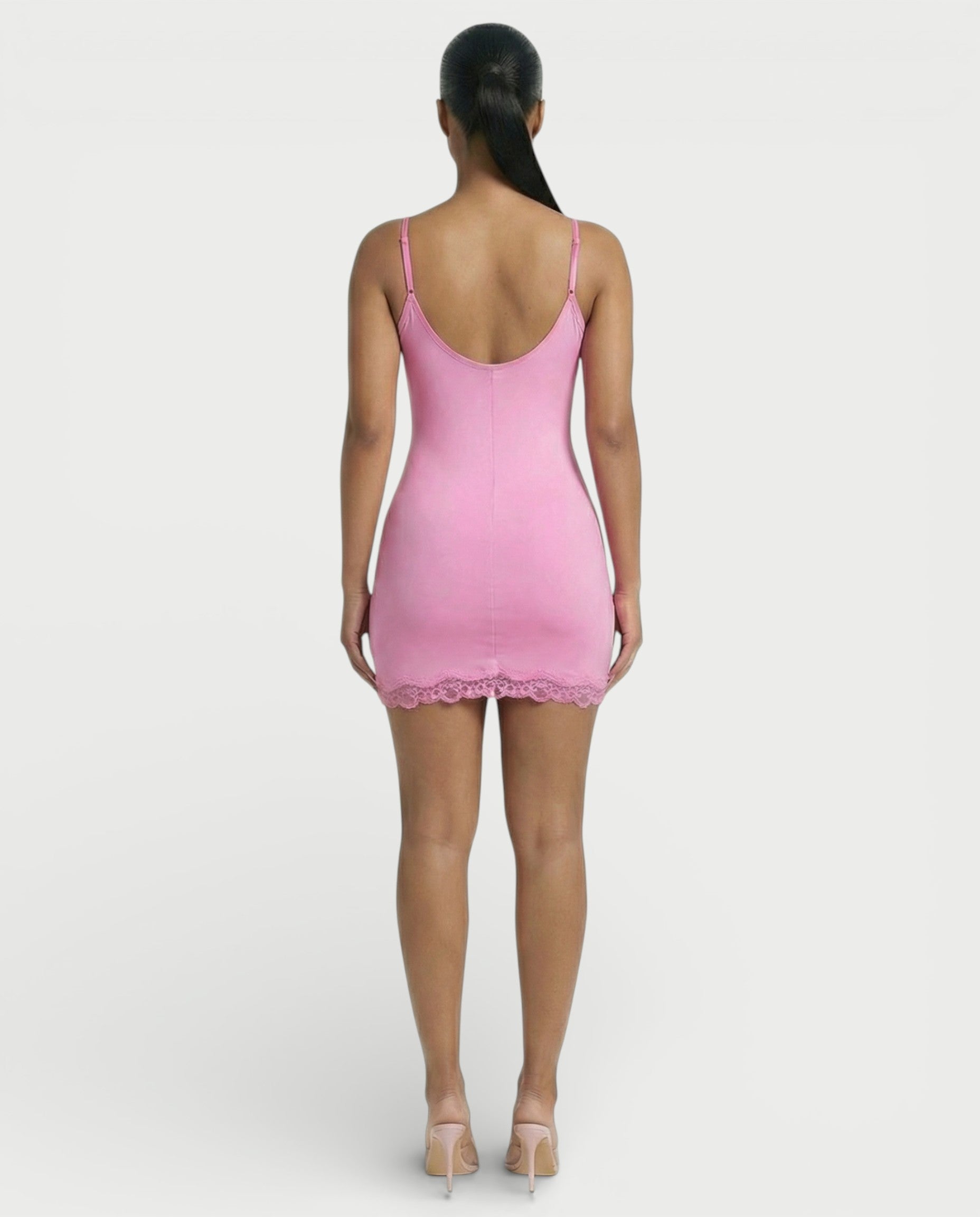 MEVAYA Lace-Trim Cami Bodycon Mini Dress