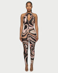 DEXIE Abstract Swirl Print Jumpsuit