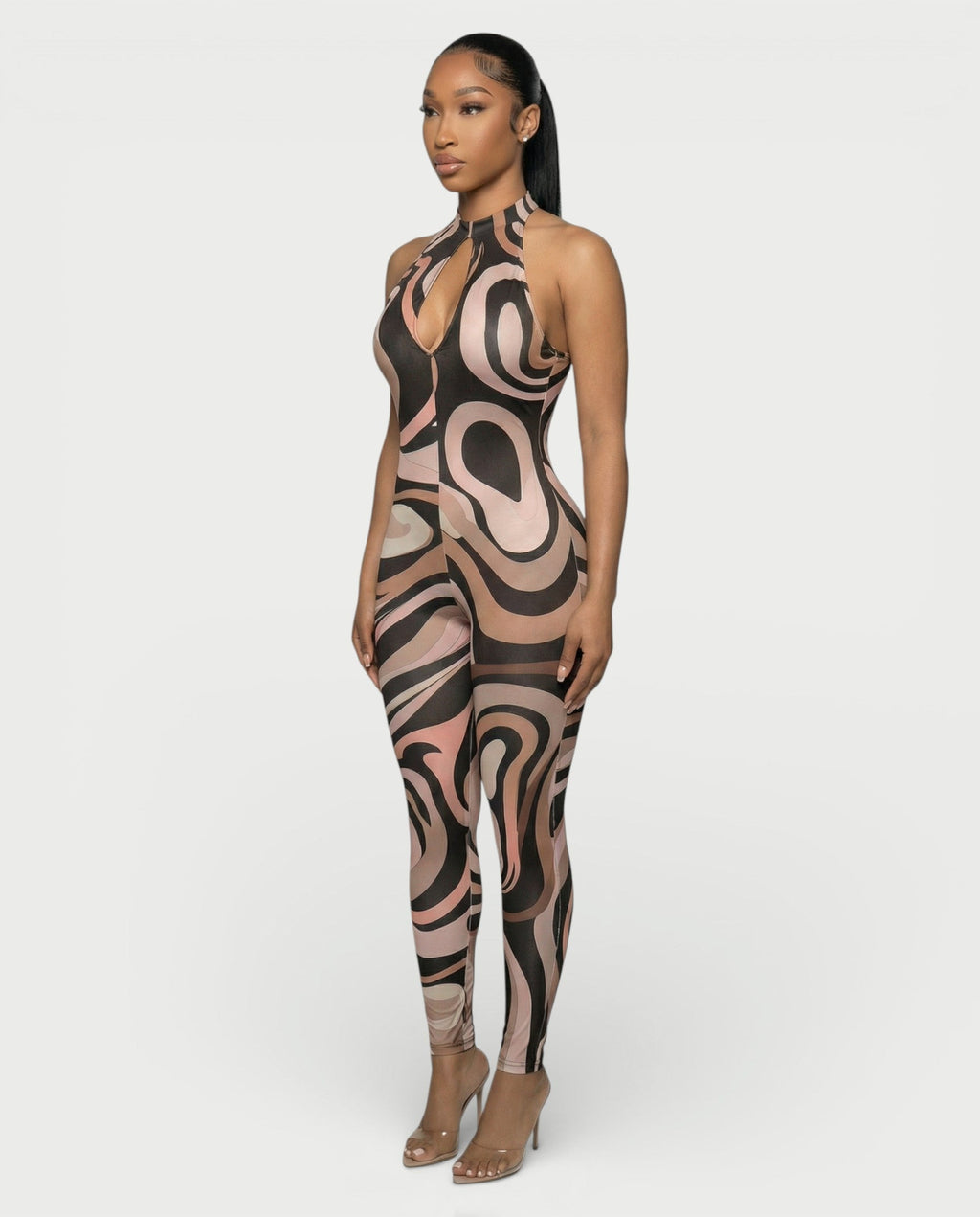 DEXIE Abstract Swirl Print Jumpsuit