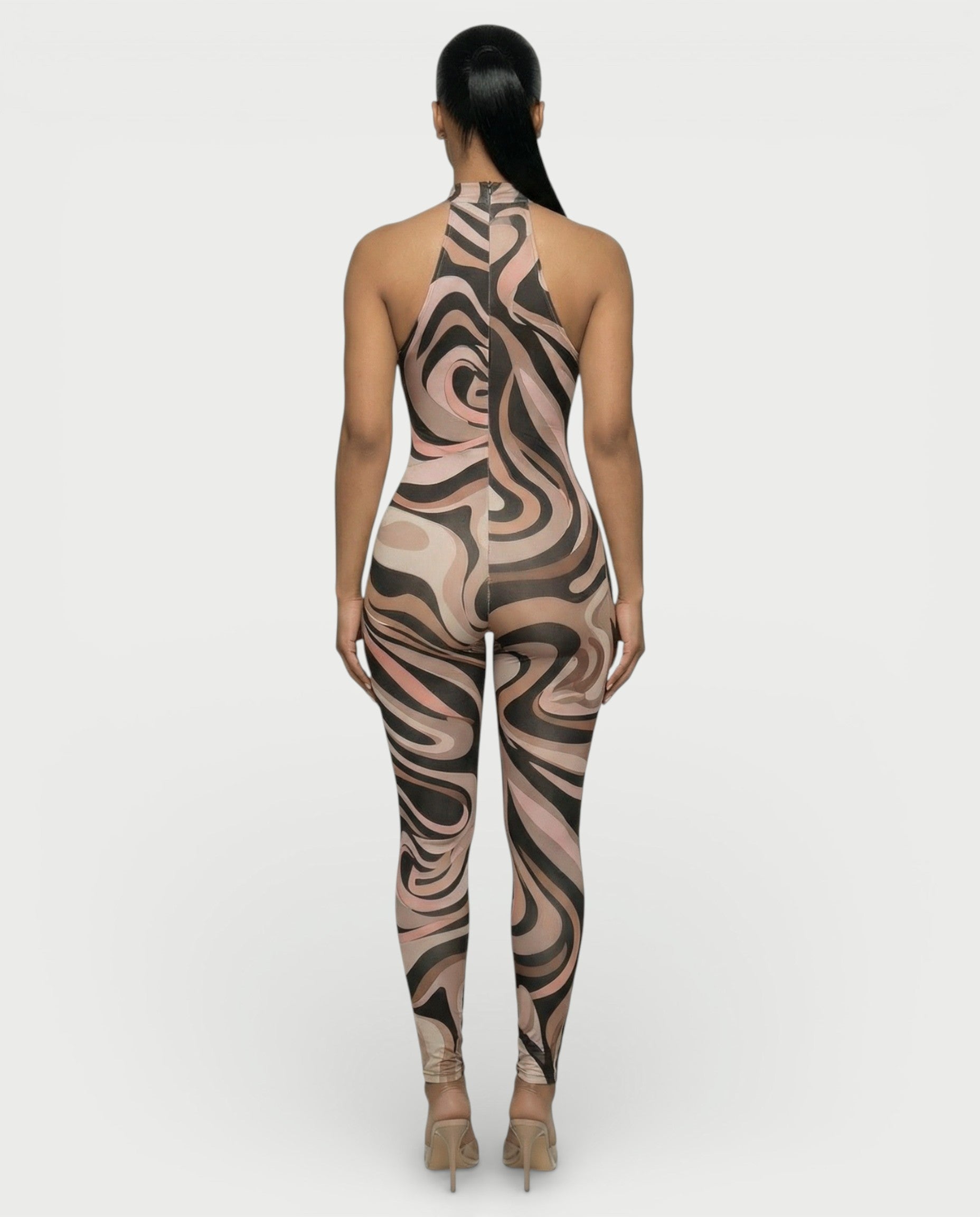 DEXIE Abstract Swirl Print Jumpsuit