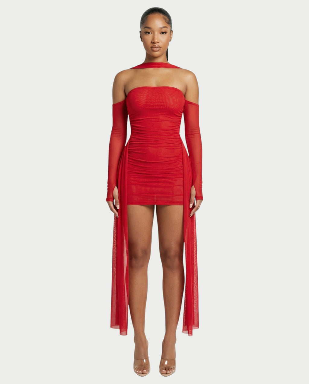 ANNE Strapless Mesh Mini Dress