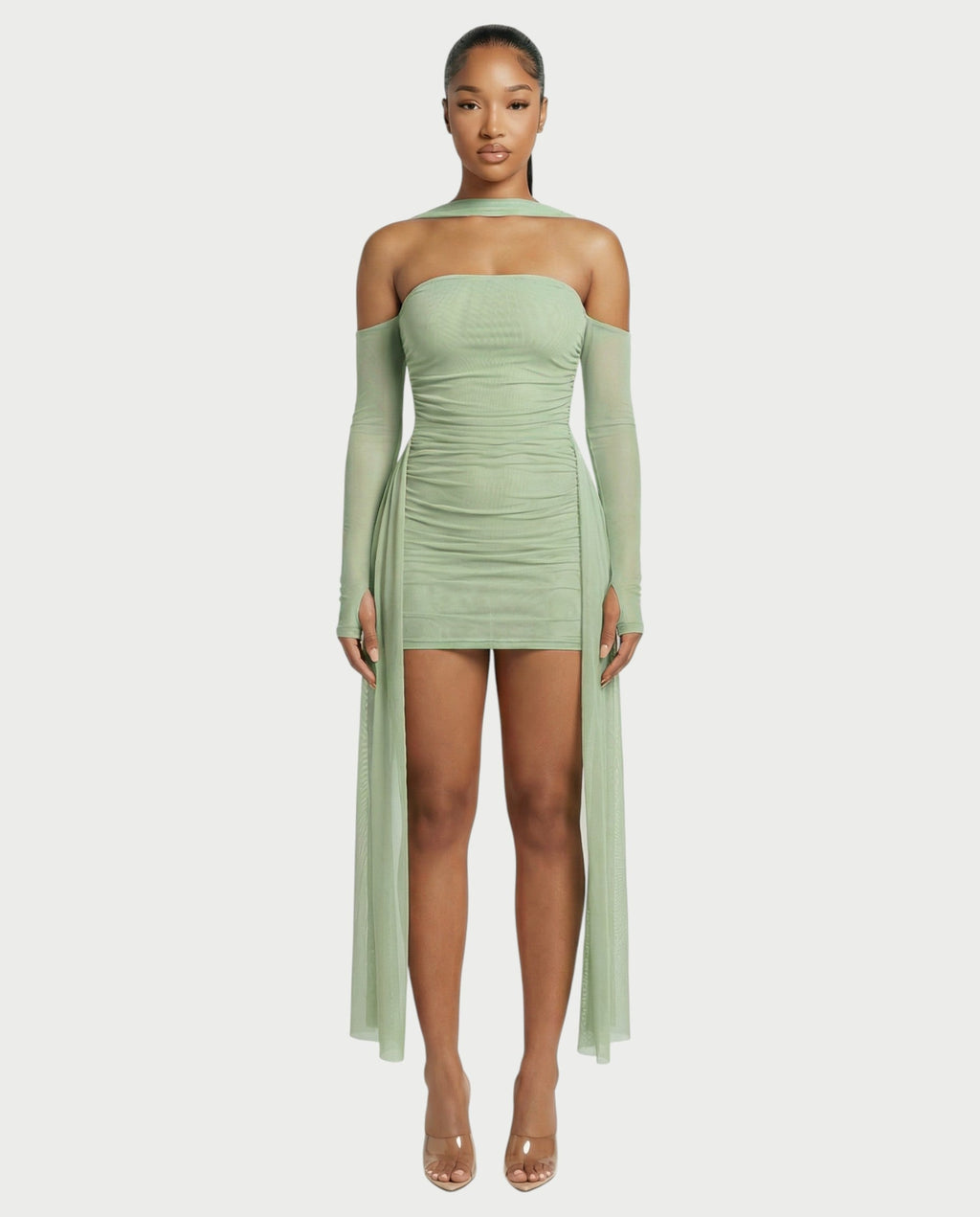 ANNE Strapless Mesh Mini Dress