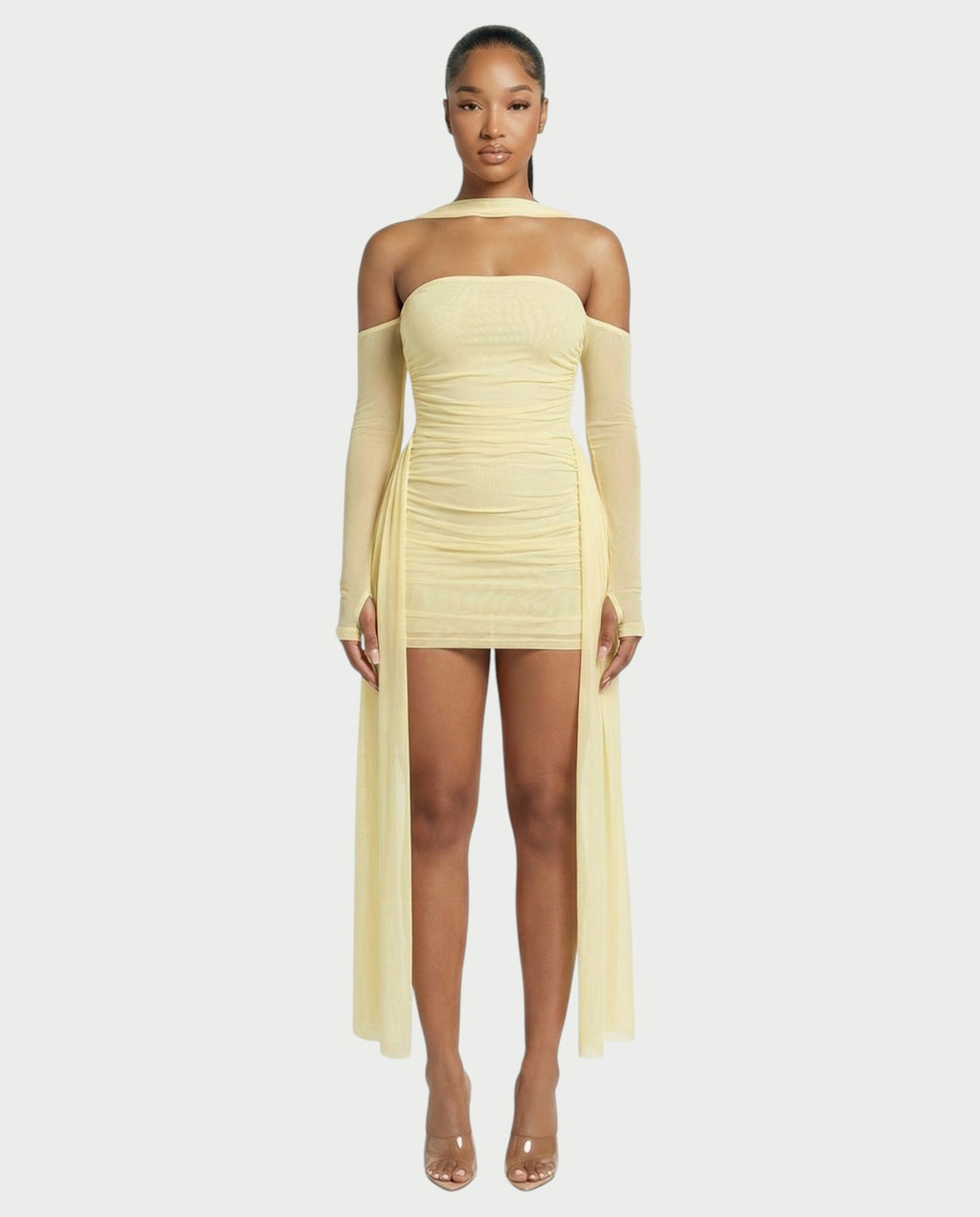 ANNE Strapless Mesh Mini Dress