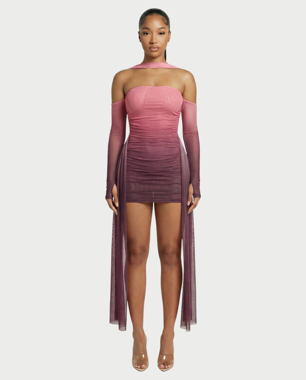 ANNE Strapless Mesh Mini Dress