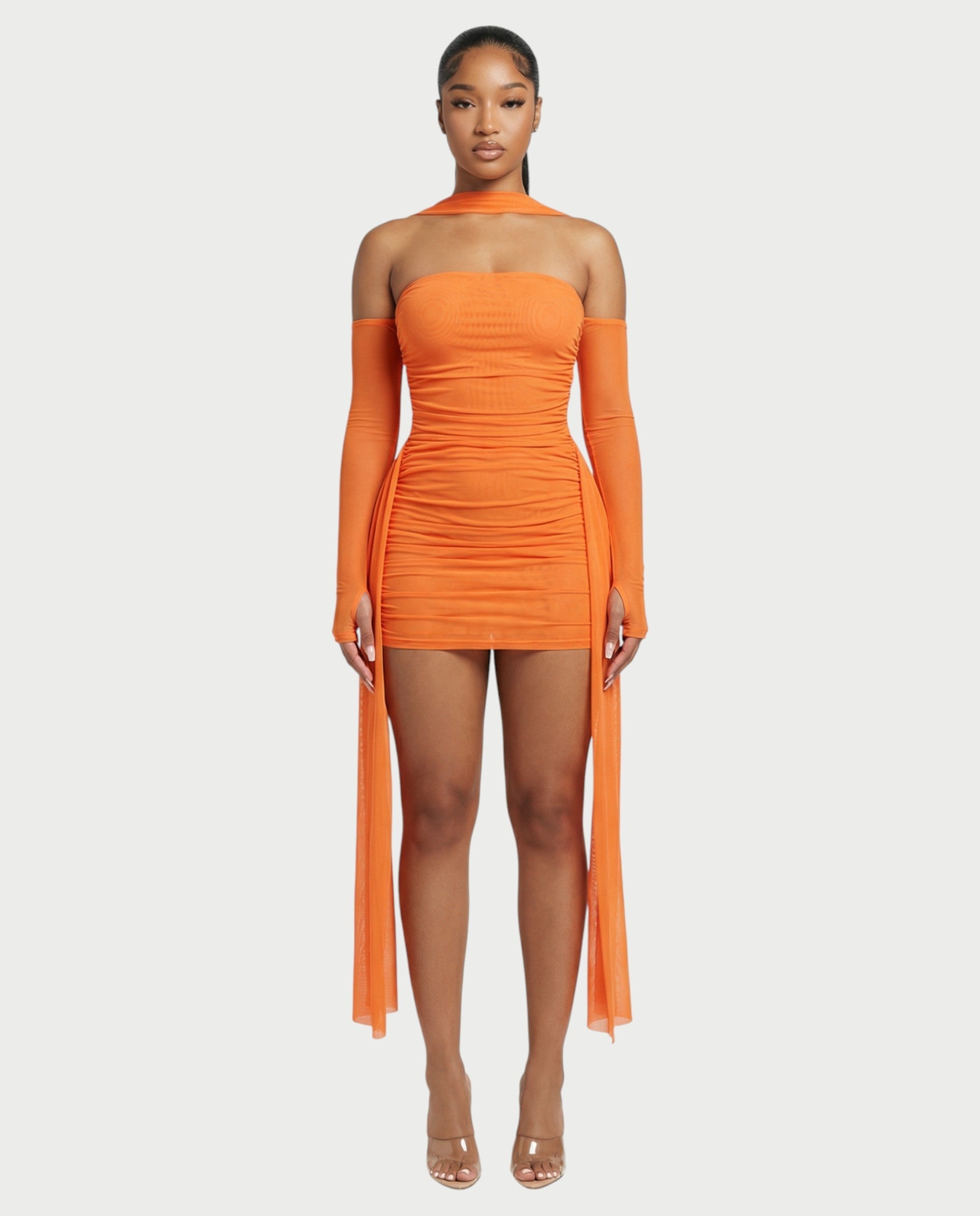 ANNE Strapless Mesh Mini Dress