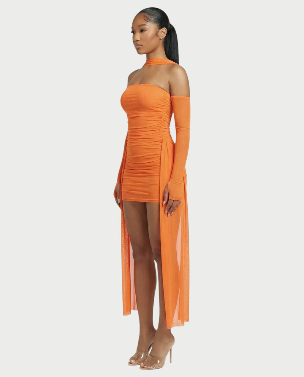 ANNE Strapless Mesh Mini Dress