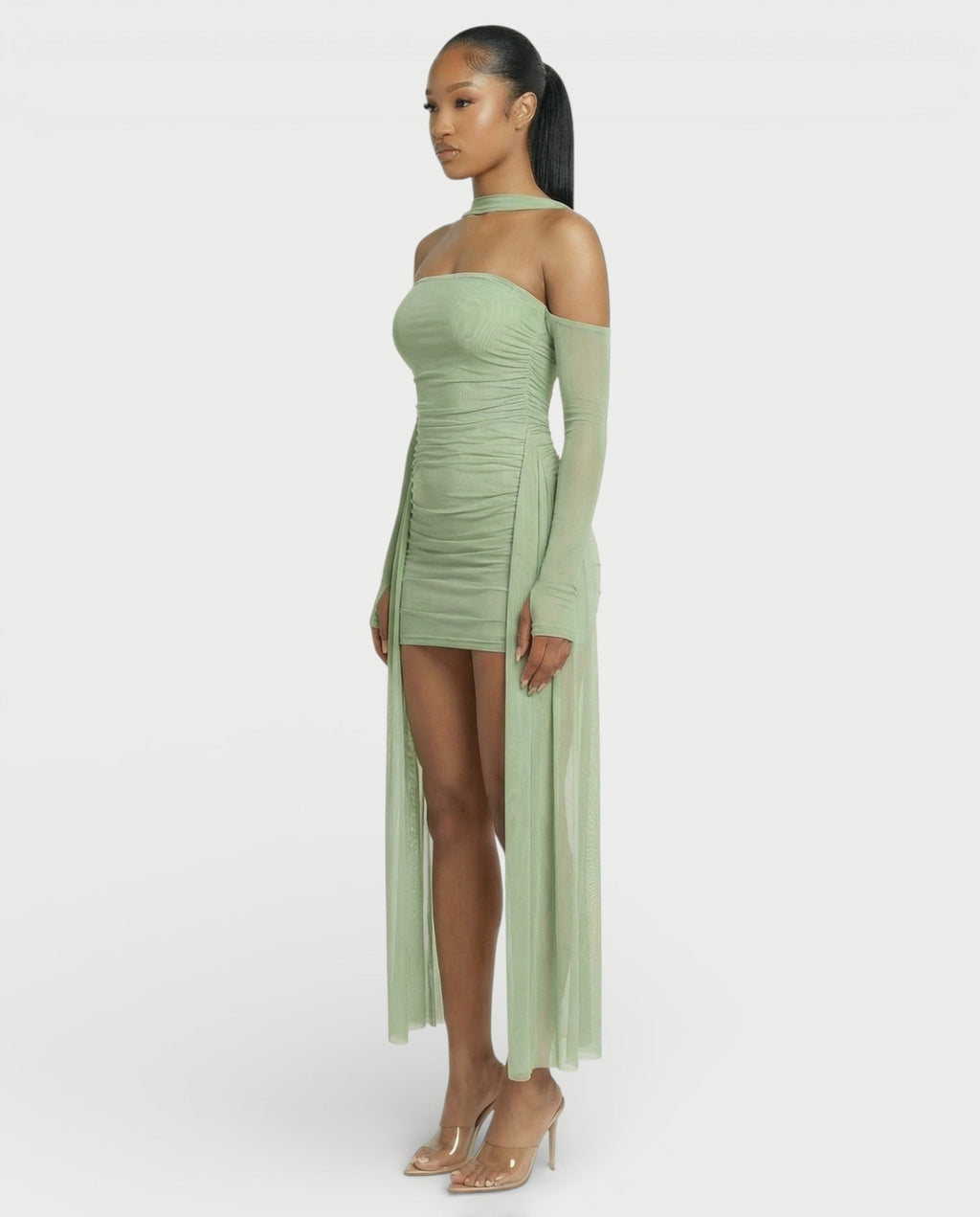 ANNE Strapless Mesh Mini Dress