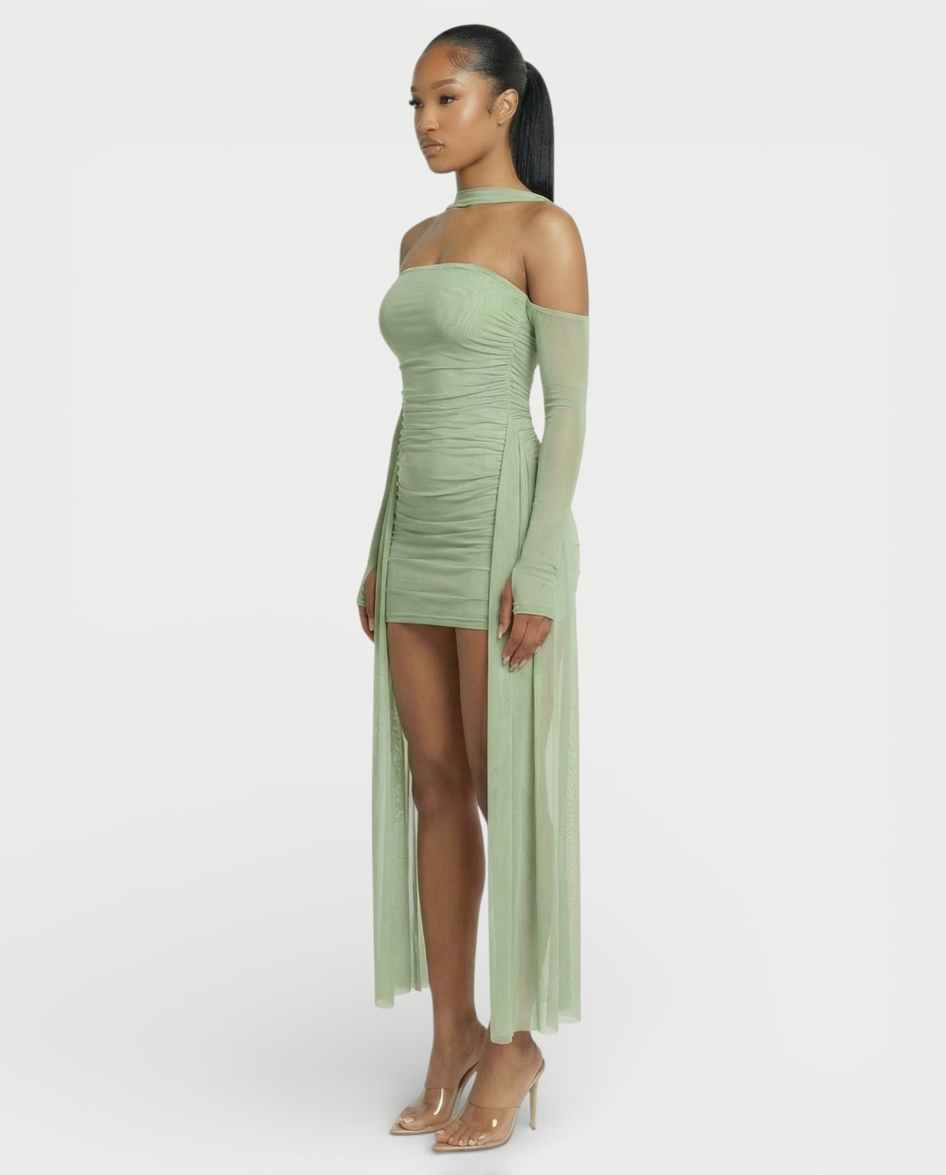 ANNE Strapless Mesh Mini Dress
