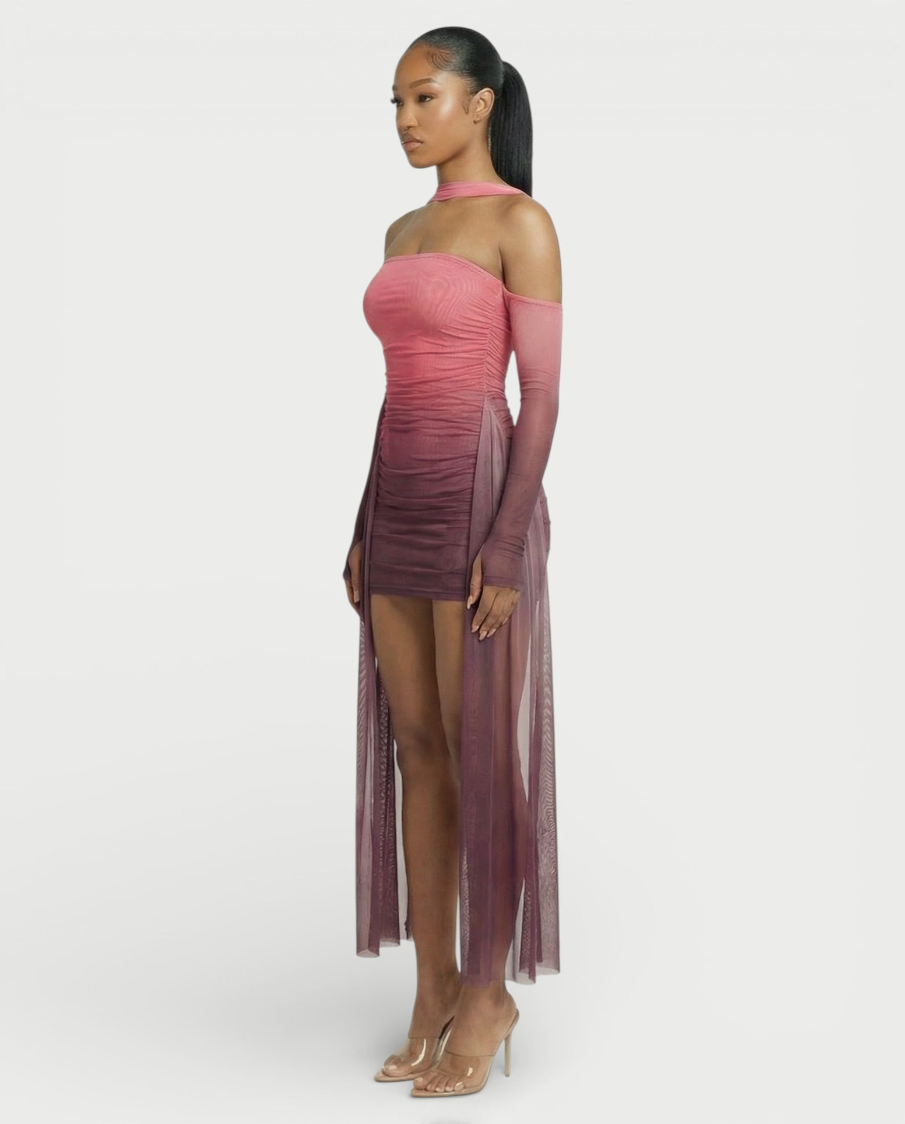ANNE Strapless Mesh Mini Dress