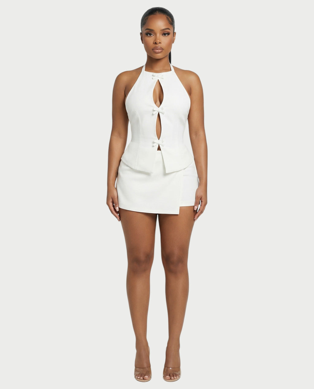 DIANA Halter Top and Pleated Skirt Set