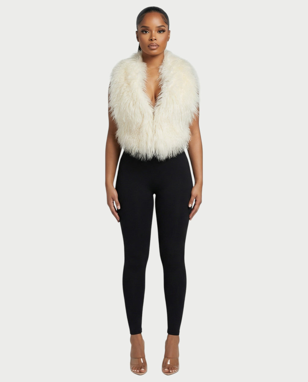 KAREYA Faux Fur Vest Top