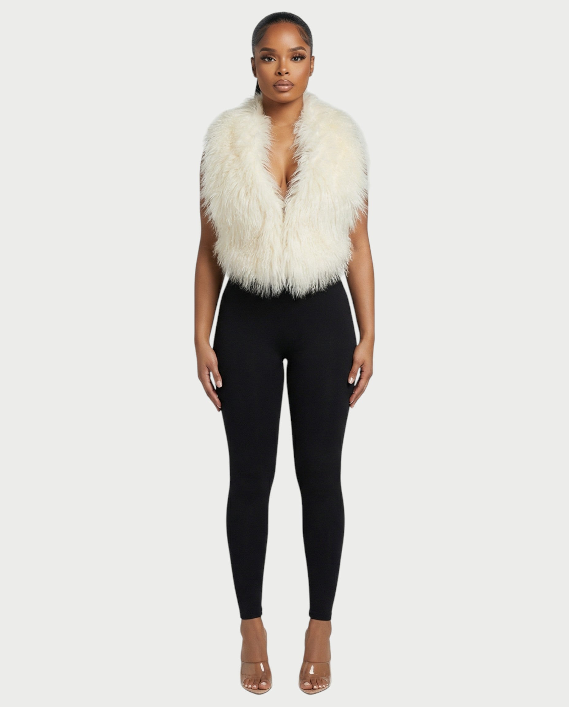 KAREYA Faux Fur Vest Top