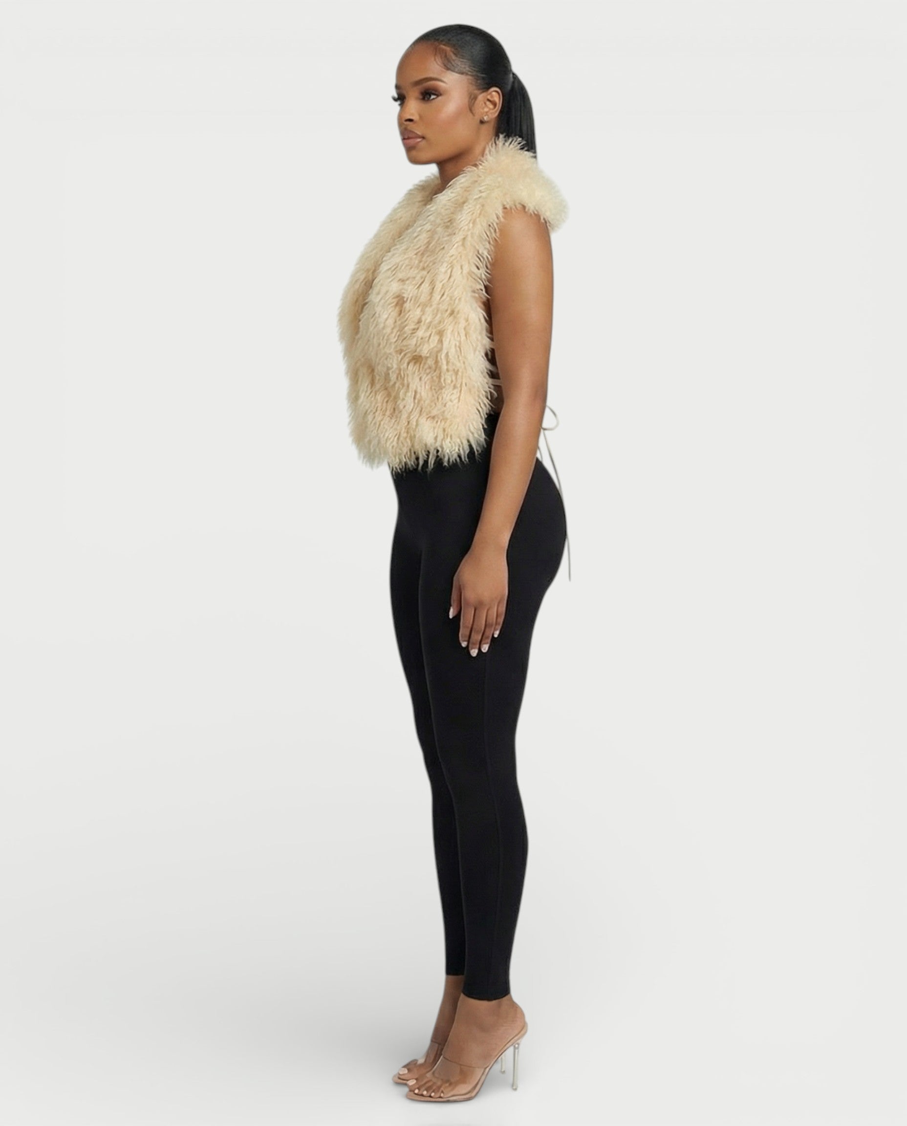 KAREYA Faux Fur Vest Top