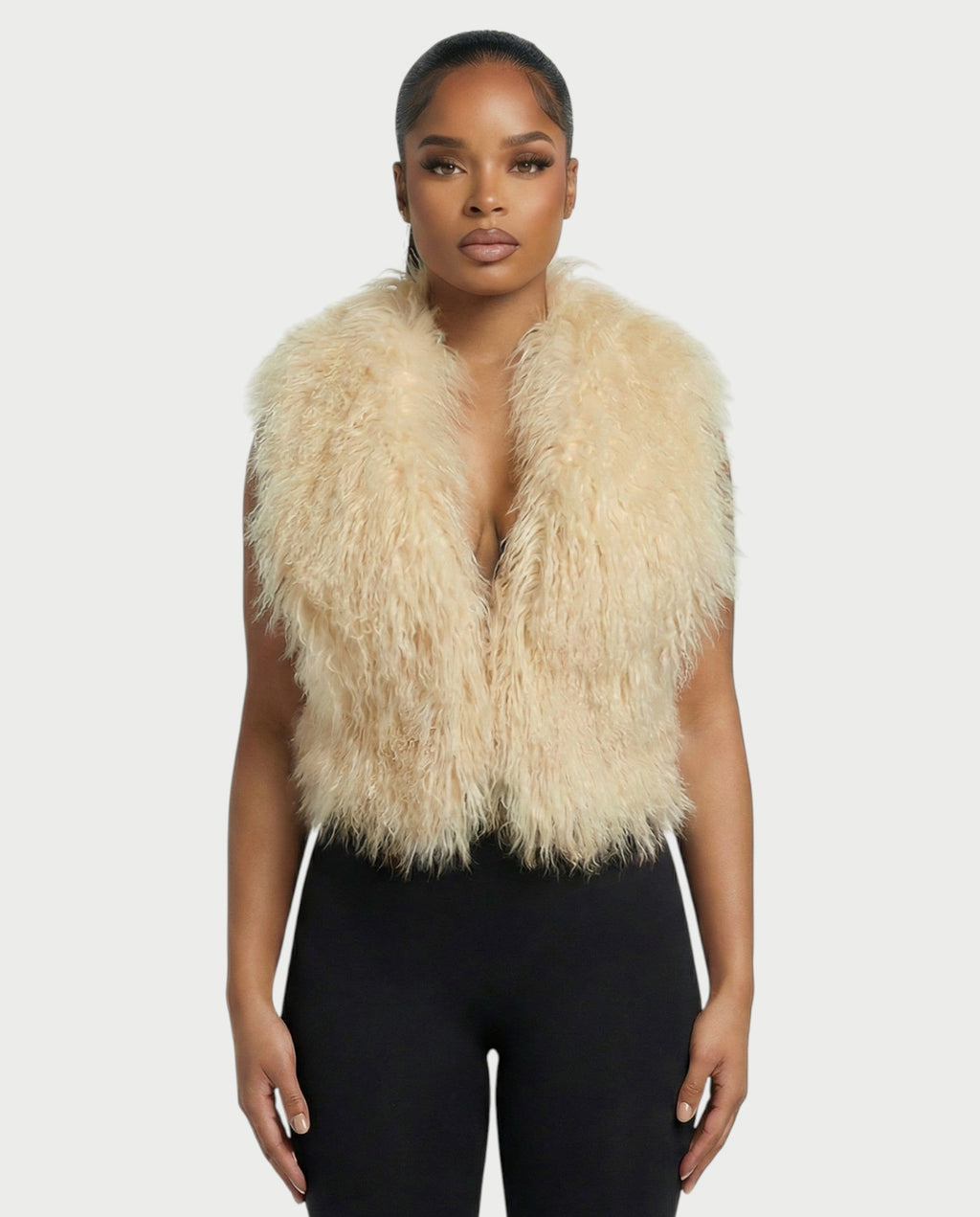KAREYA Faux Fur Vest Top