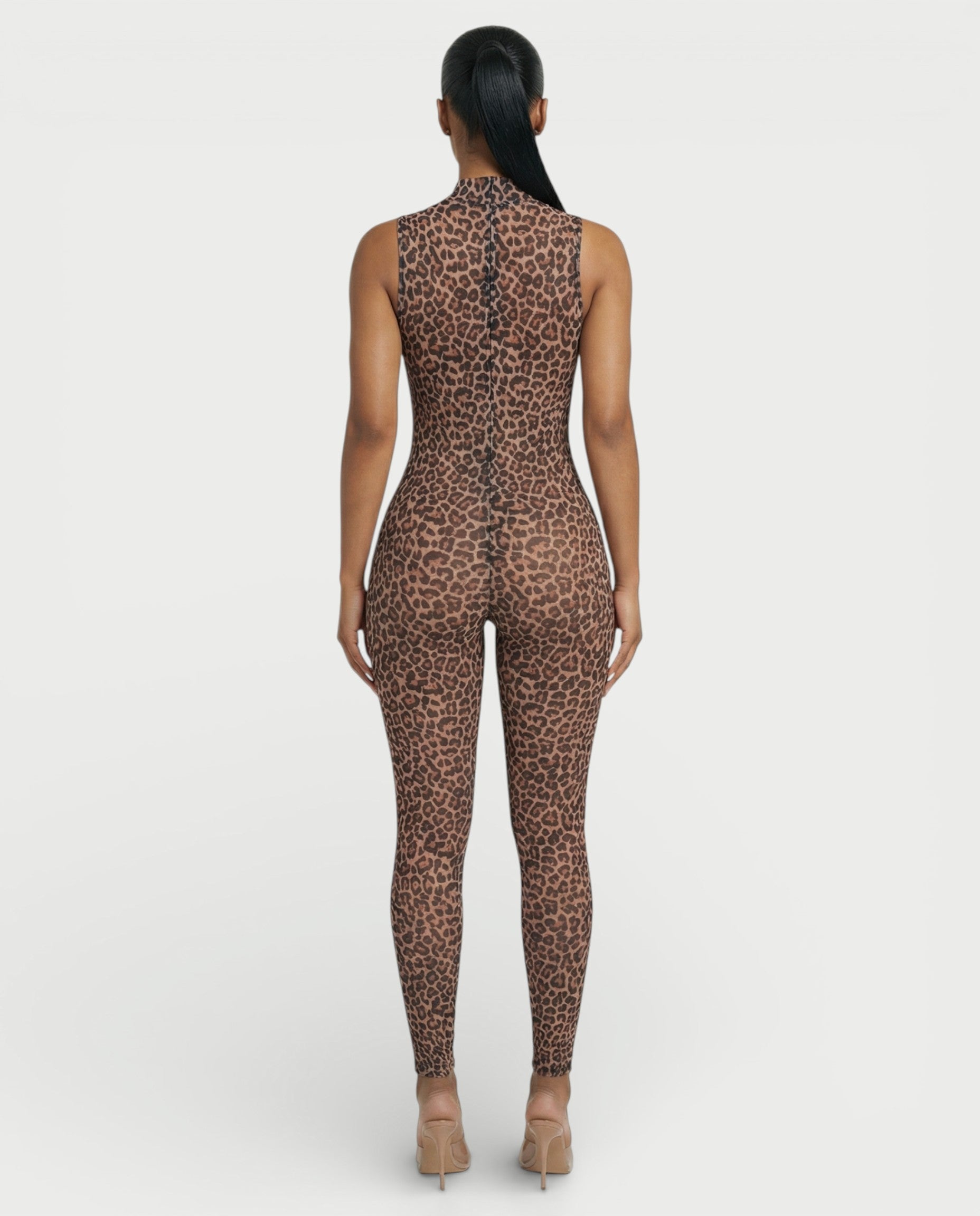 DIONNE High Neck Leopard Jumpsuit