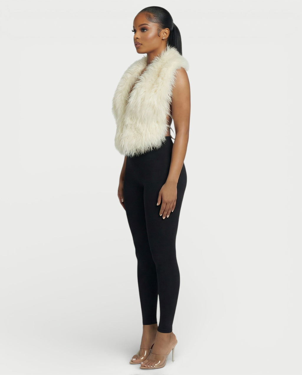KAREYA Faux Fur Vest Top