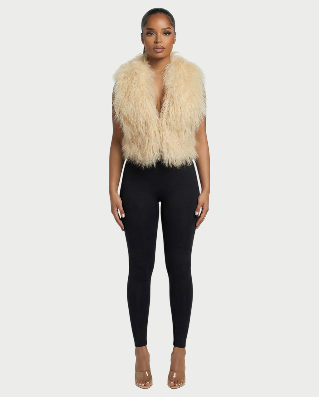 KAREYA Faux Fur Vest Top