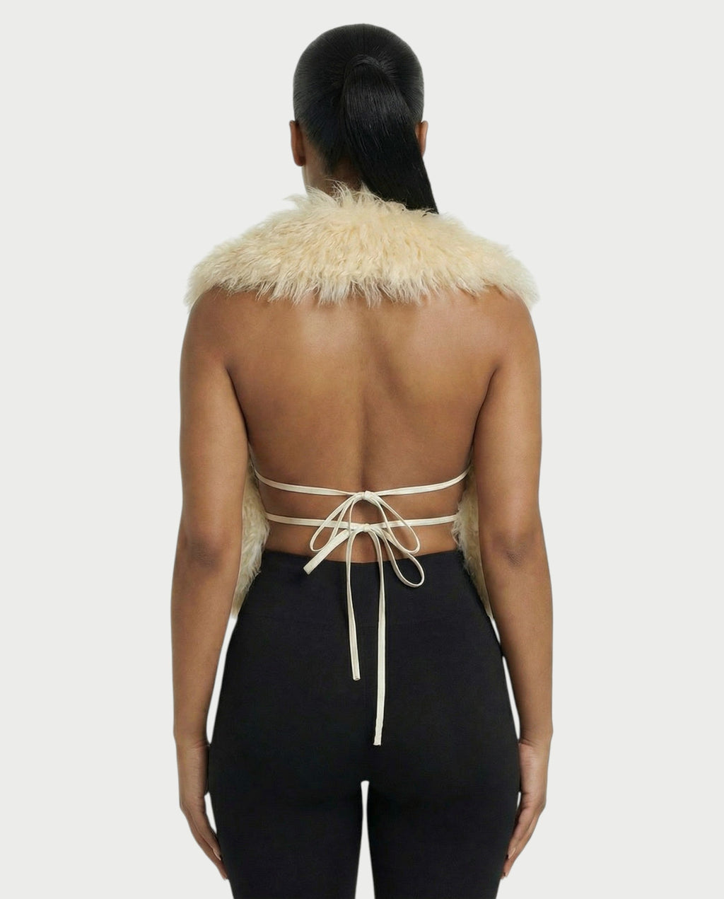 KAREYA Faux Fur Vest Top