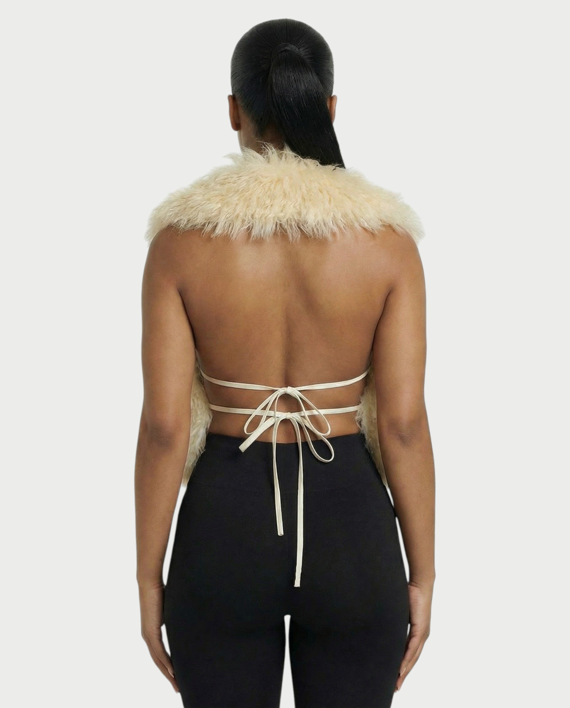 KAREYA Faux Fur Vest Top