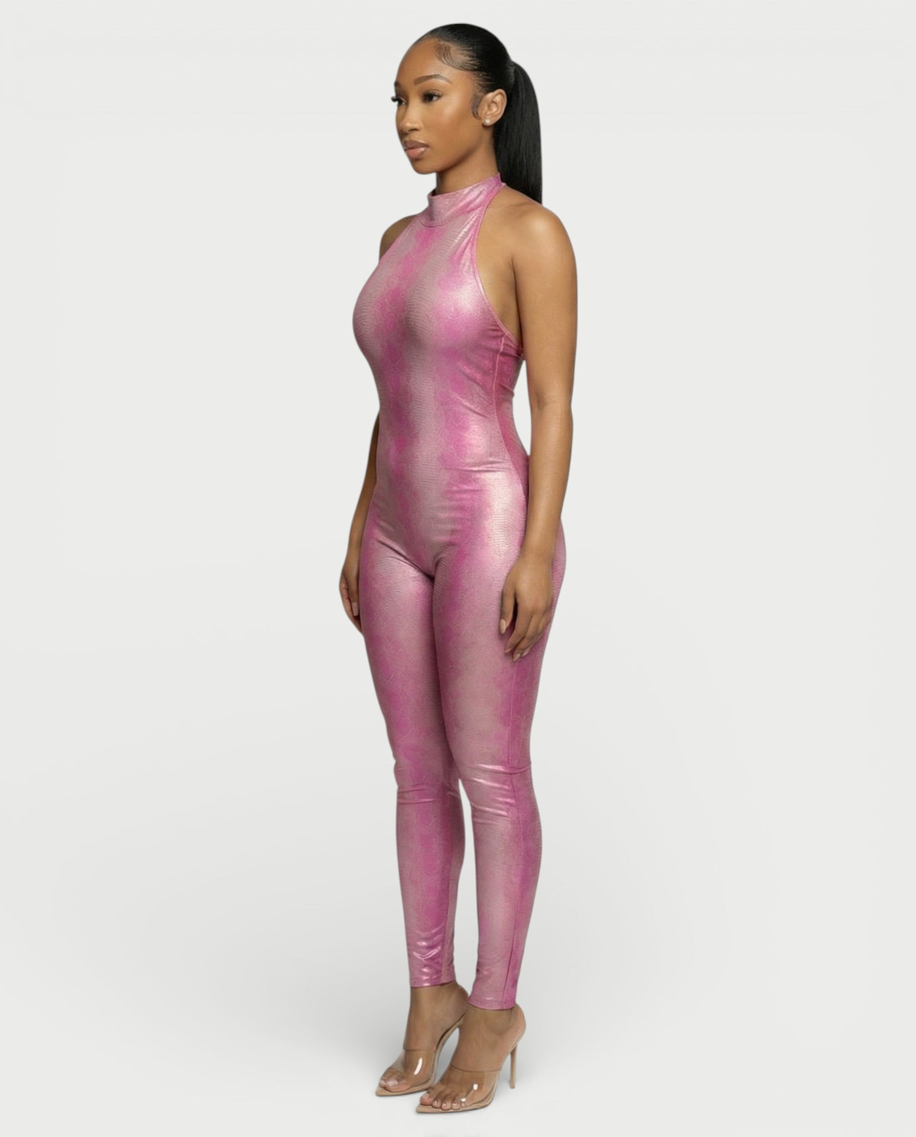 LICIA Halter Neck Backless Romper